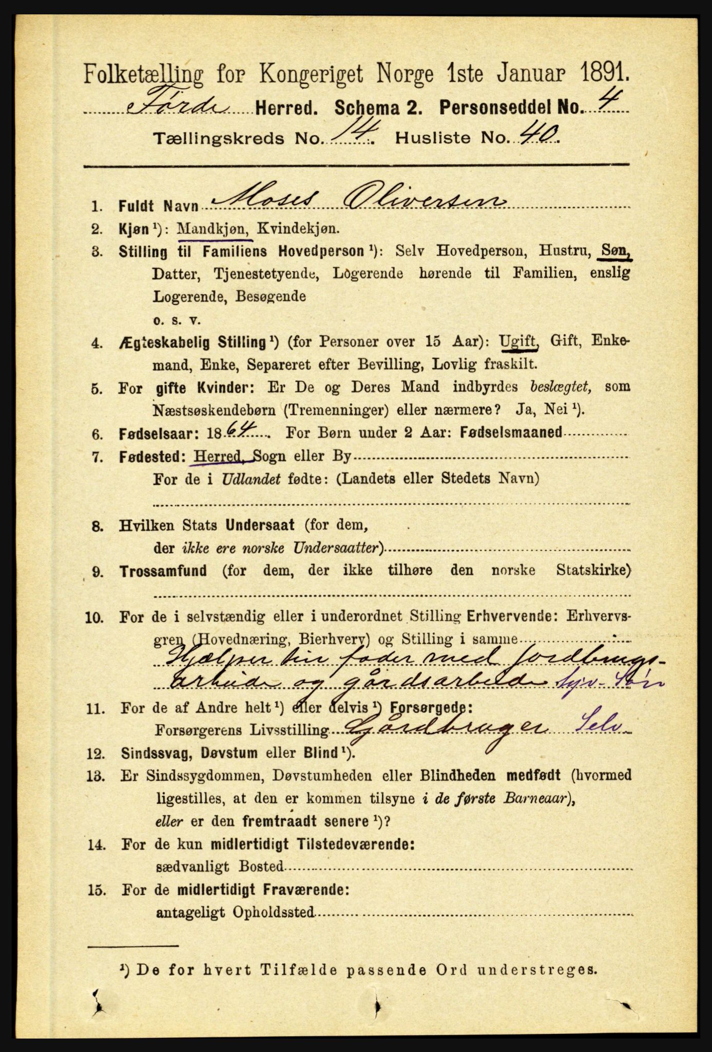 RA, 1891 census for 1432 Førde, 1891, p. 5375