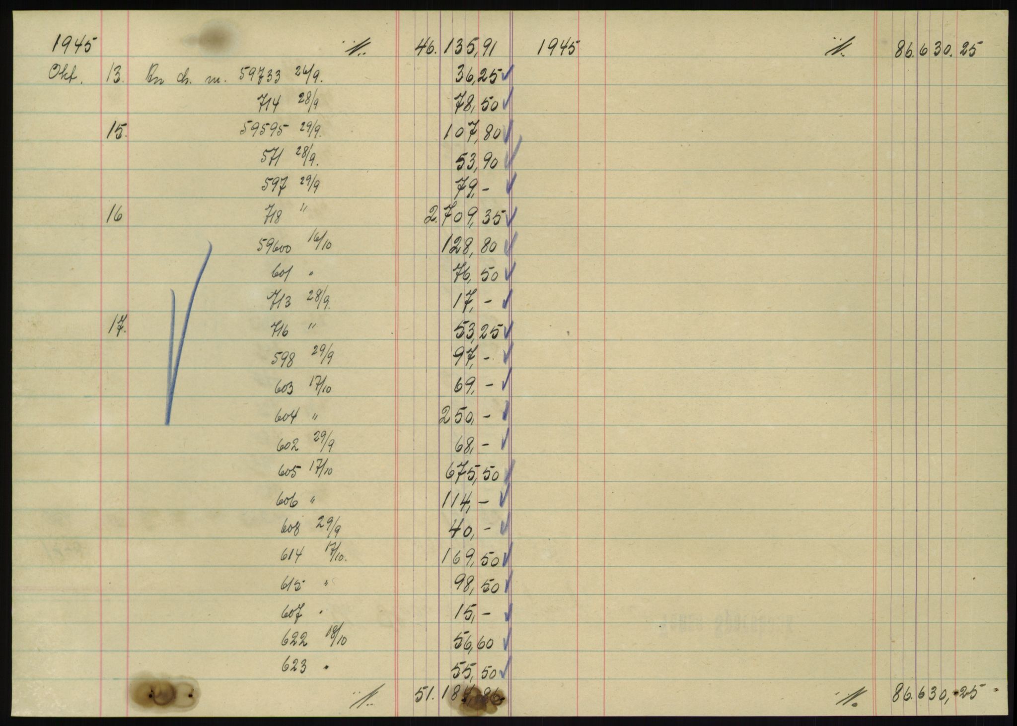 Forsvarsdepartementet, 10. kontor / Oppgjørskontoret, AV/RA-RAFA-1225/D/Db/L0180: Lista oppgjørskontor, 1942-1952, p. 2062
