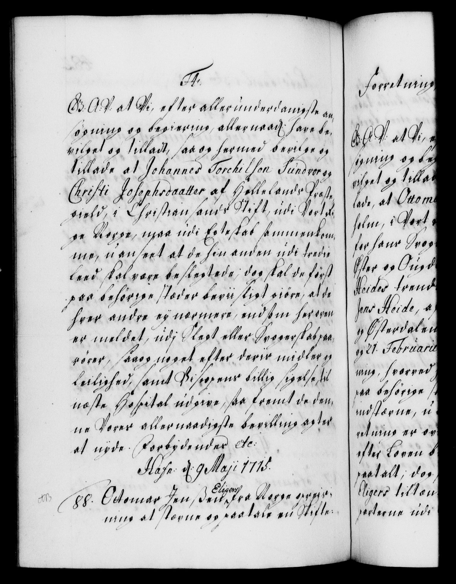 Danske Kanselli 1572-1799, AV/RA-EA-3023/F/Fc/Fca/Fcaa/L0021: Norske registre, 1712-1715, p. 482b