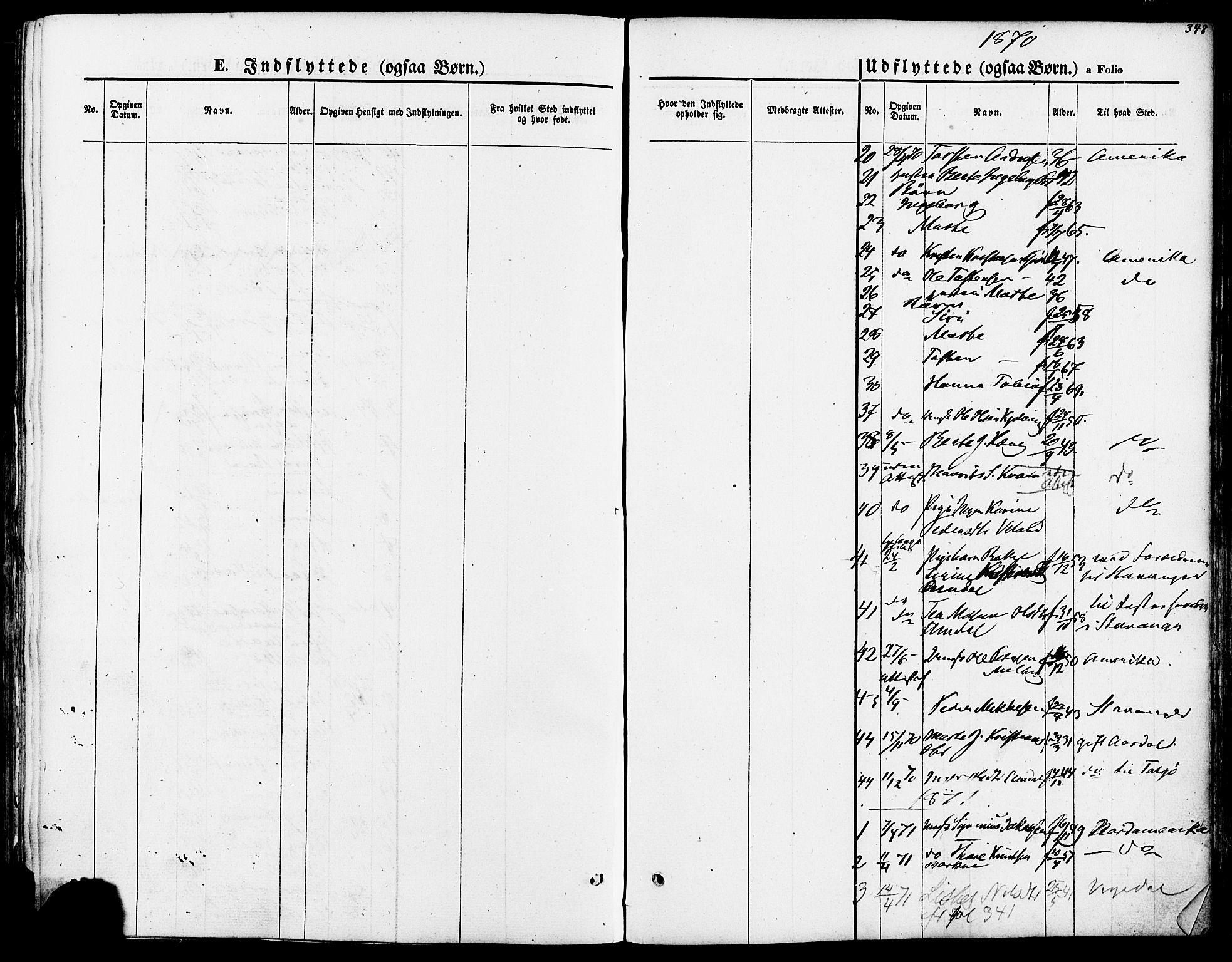 Strand sokneprestkontor, SAST/A-101828/H/Ha/Haa/L0007: Parish register (official) no. A 7, 1855-1881, p. 348