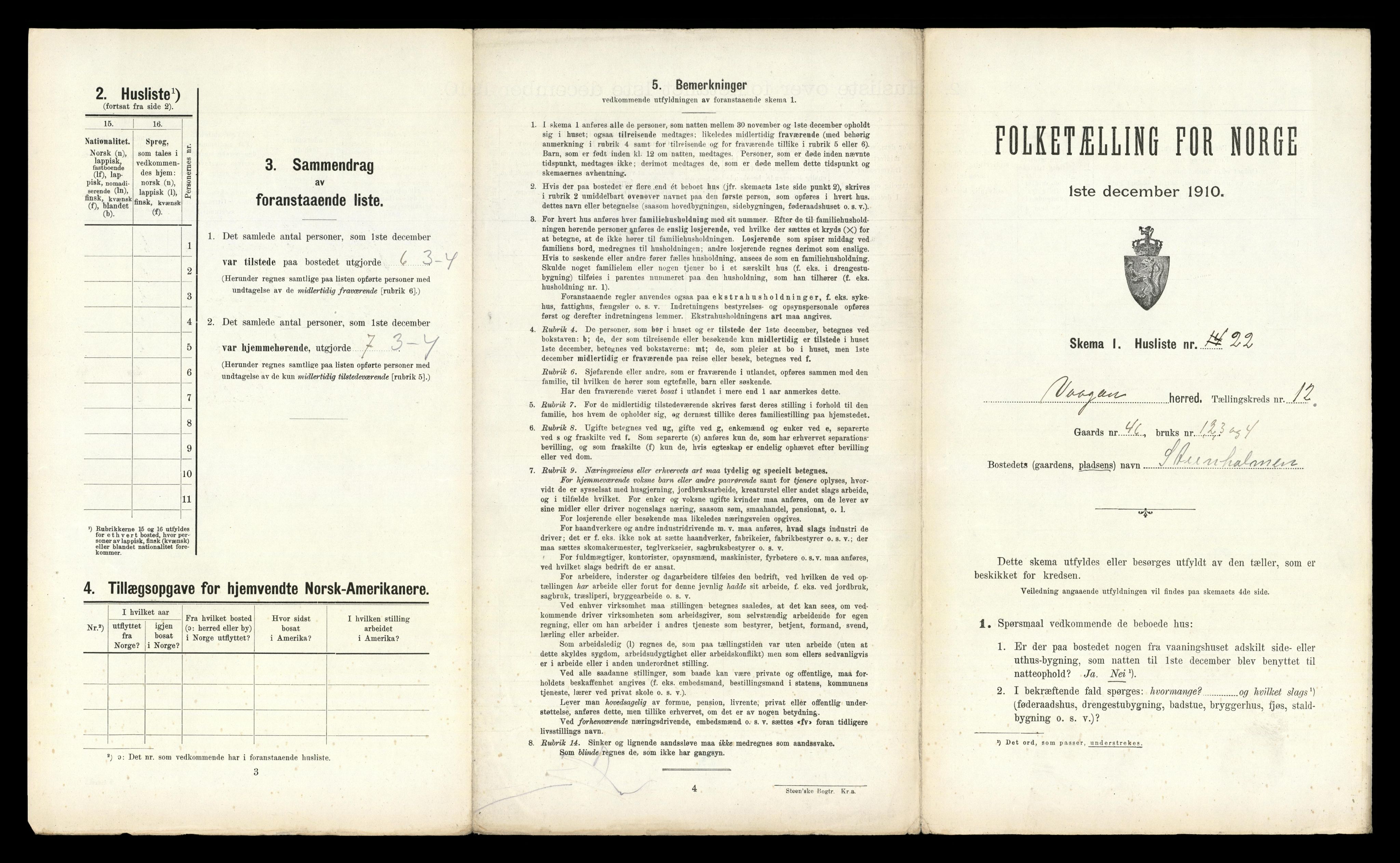 RA, 1910 census for Vågan, 1910, p. 1771