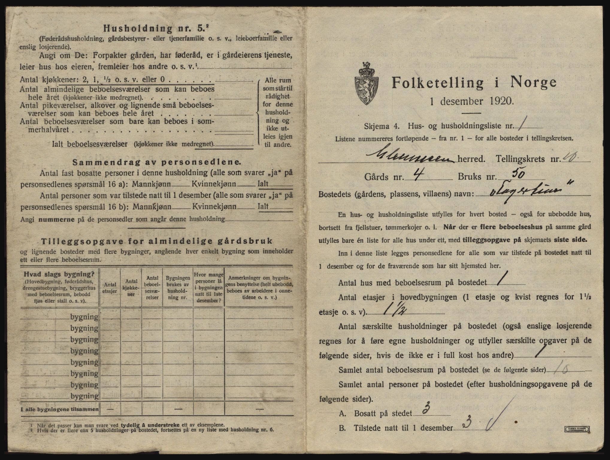 SAO, 1920 census for Glemmen, 1920, p. 1925