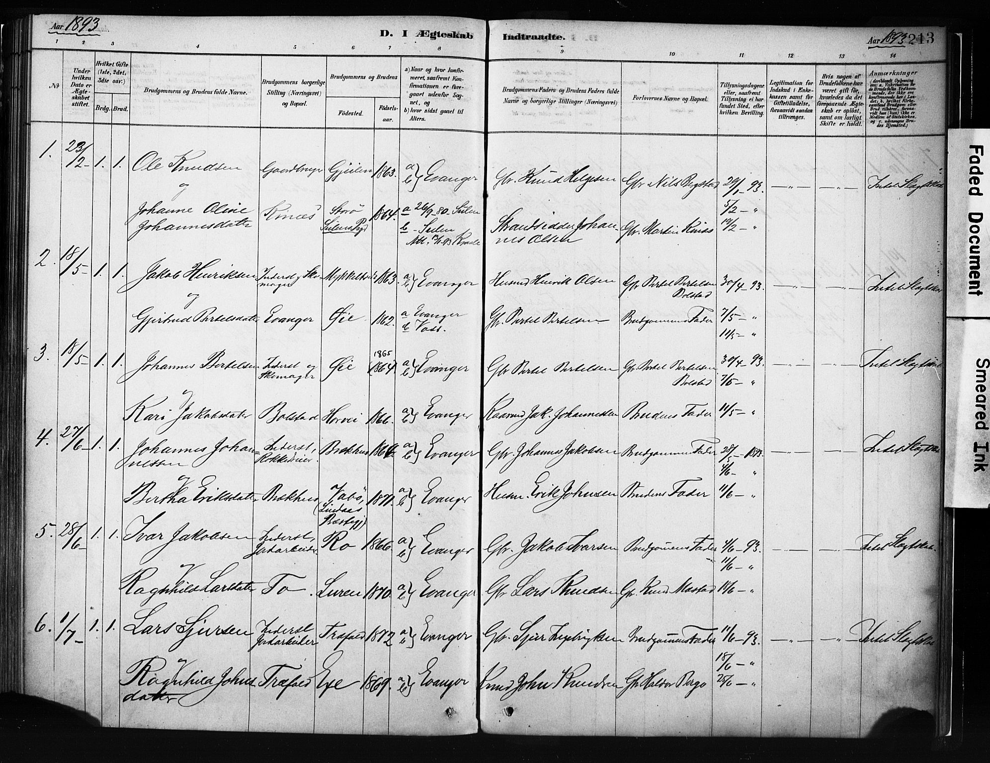 Evanger sokneprestembete, AV/SAB-A-99924: Parish register (official) no. A 1, 1877-1899, p. 213