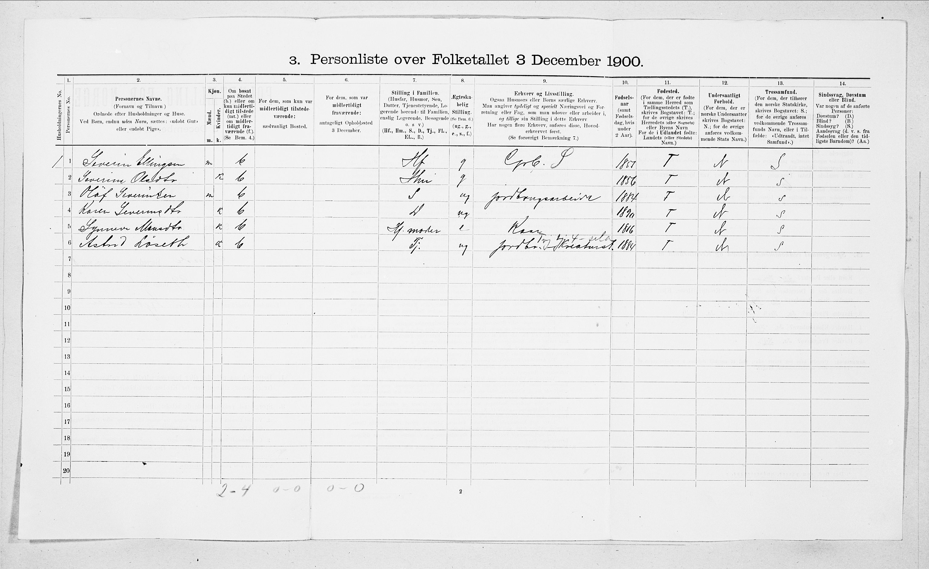 SAT, 1900 census for Sande, 1900, p. 904