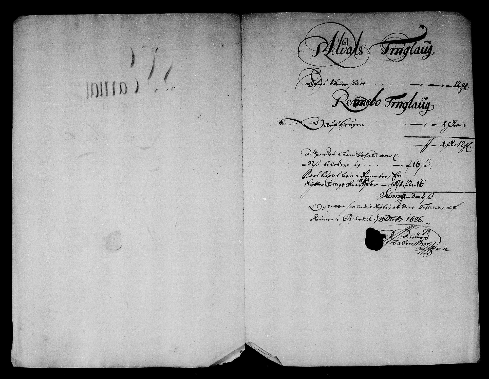 Rentekammeret inntil 1814, Reviderte regnskaper, Stiftamtstueregnskaper, Trondheim stiftamt og Nordland amt, AV/RA-EA-6044/R/Rg/L0083: Trondheim stiftamt og Nordland amt, 1686