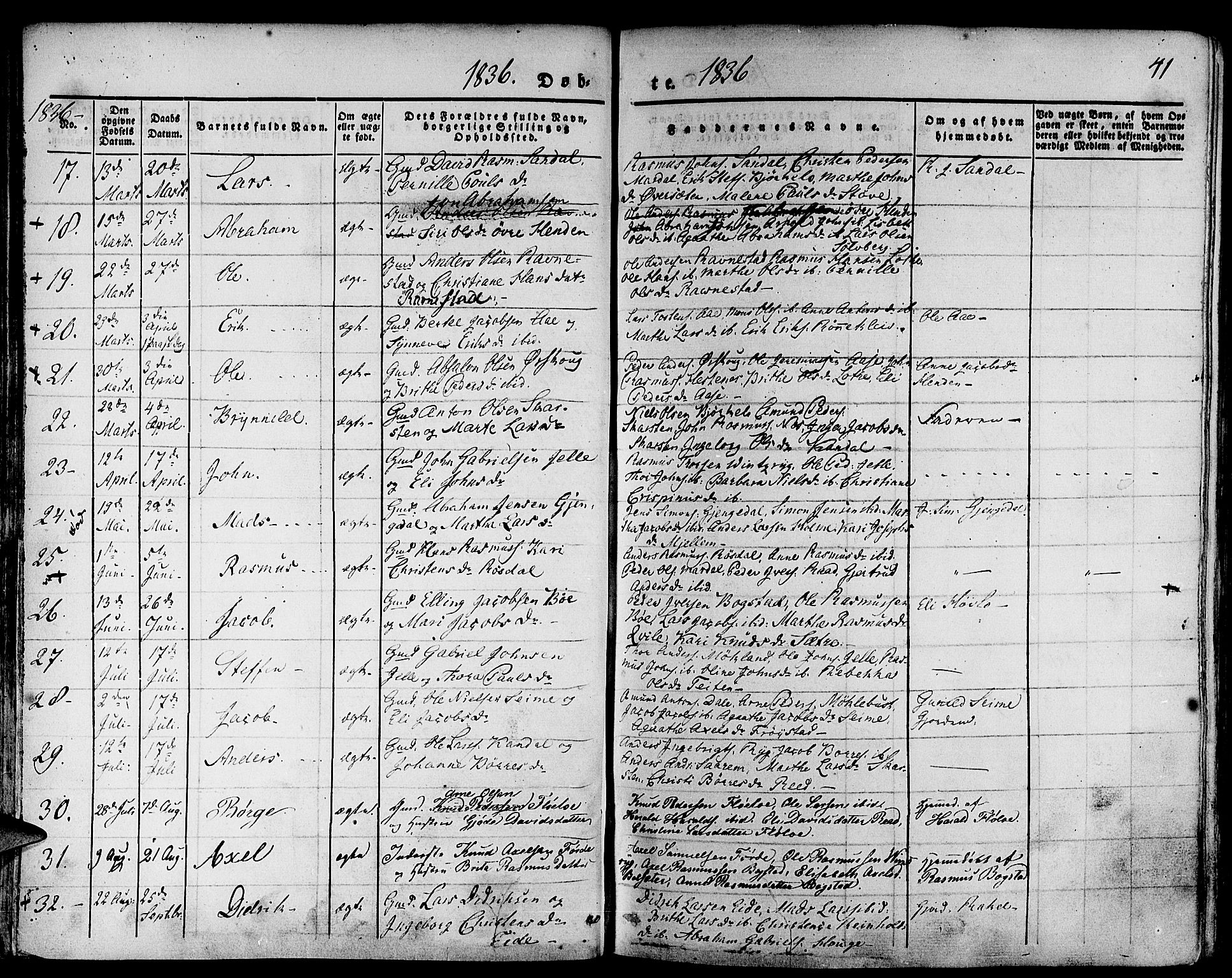 Gloppen sokneprestembete, SAB/A-80101/H/Haa/Haaa/L0007: Parish register (official) no. A 7, 1827-1837, p. 41