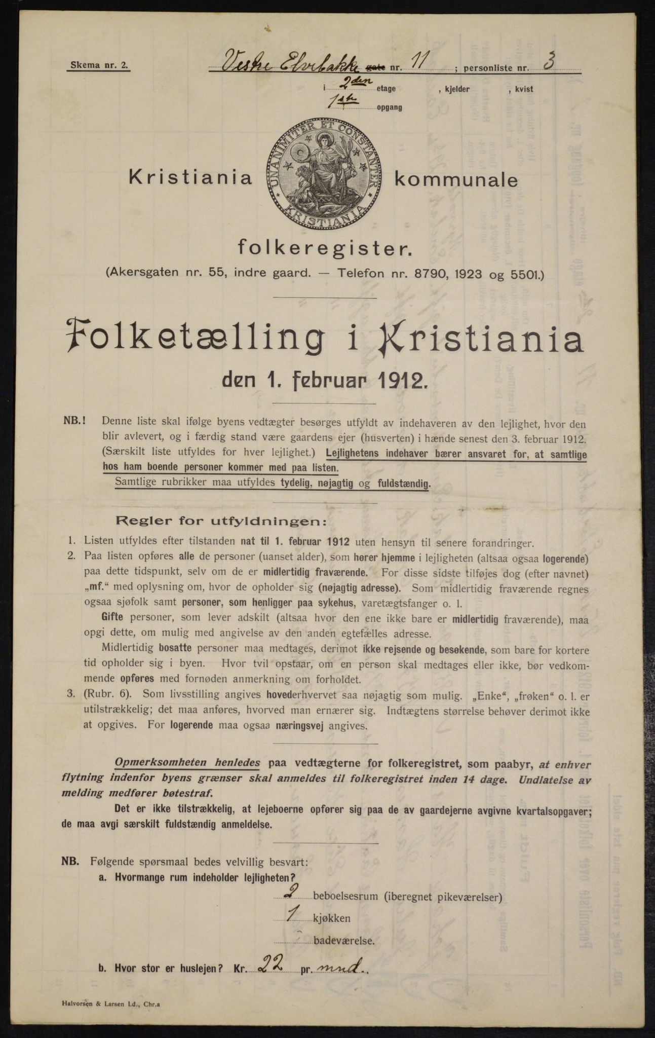 OBA, Municipal Census 1912 for Kristiania, 1912, p. 122438