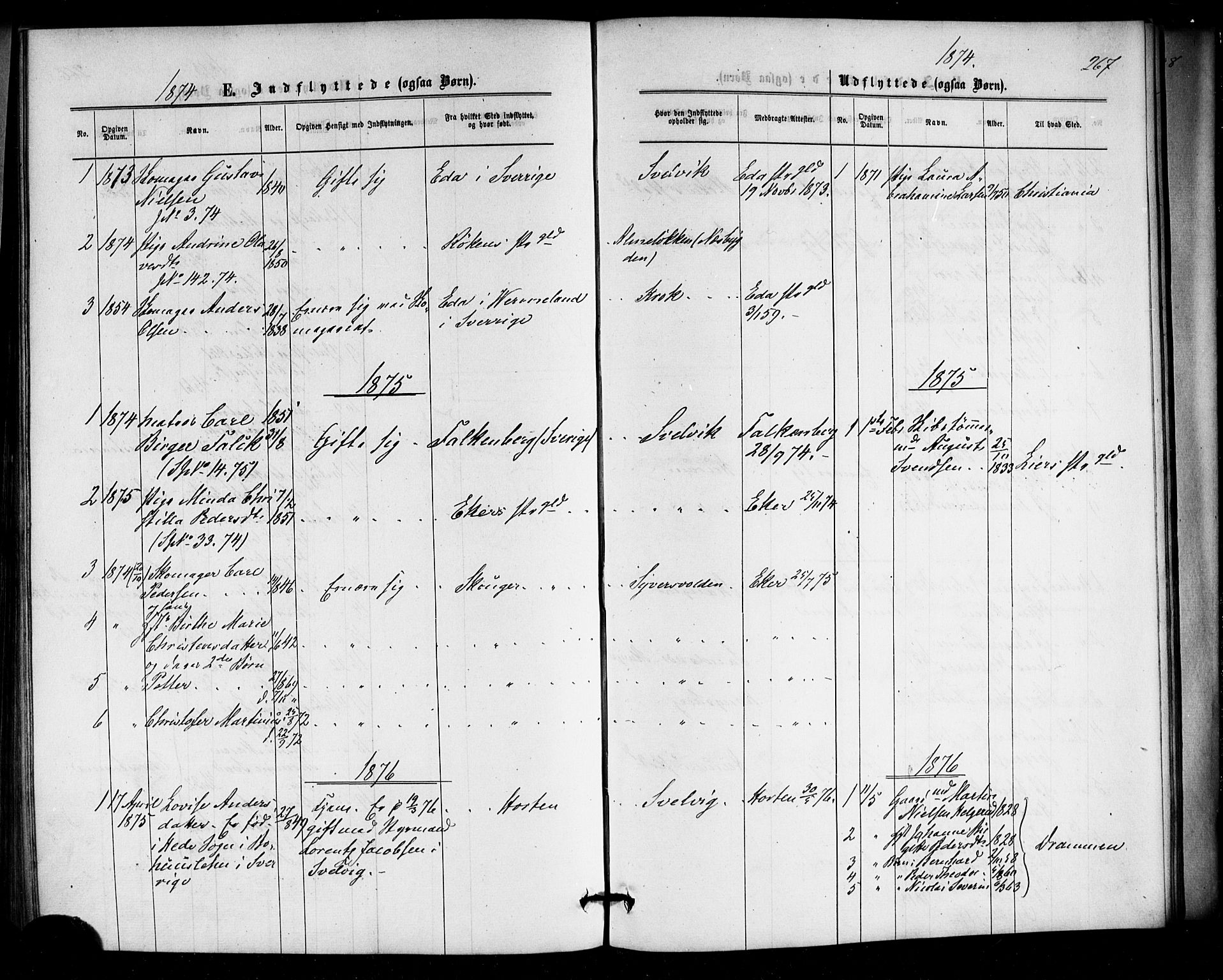 Strømm kirkebøker, SAKO/A-322/F/Fa/L0002: Parish register (official) no. I 2, 1870-1877, p. 267