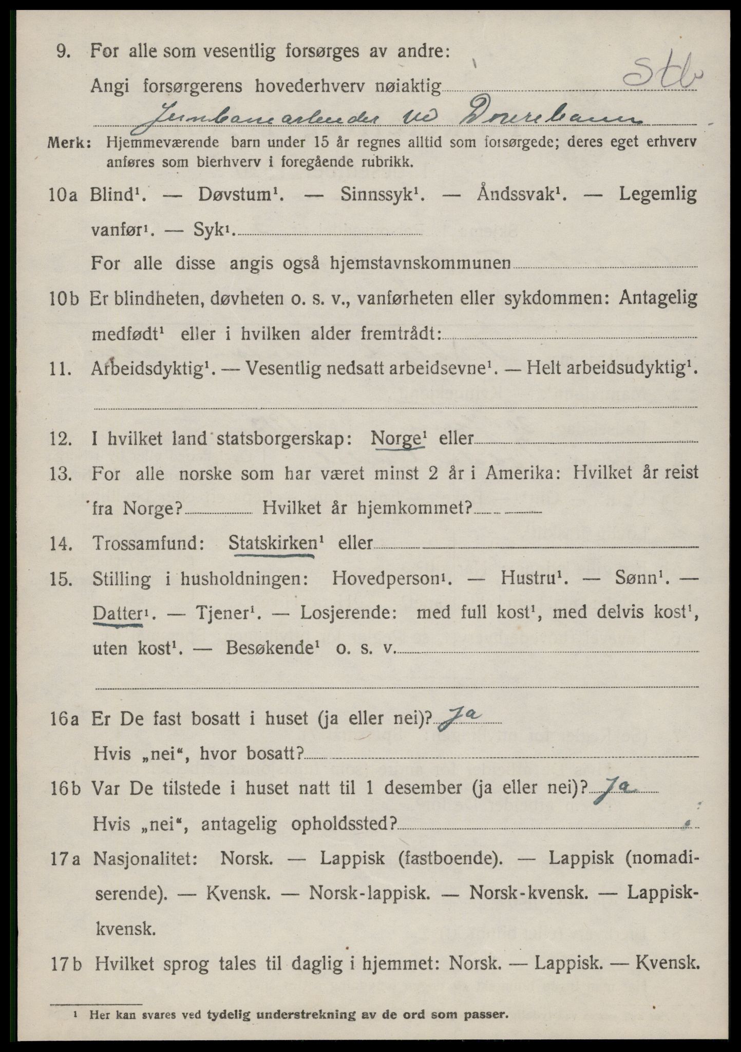 SAT, 1920 census for Oppdal, 1920, p. 5326