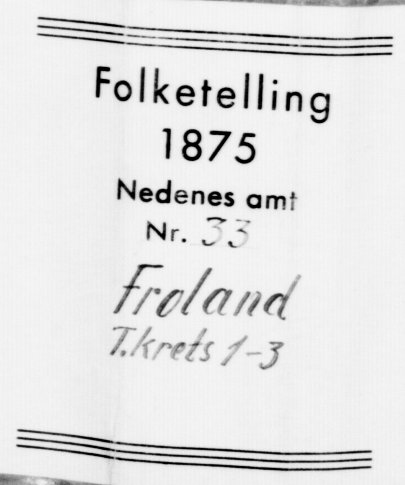 SAK, 1875 census for 0919P Froland, 1875, p. 35