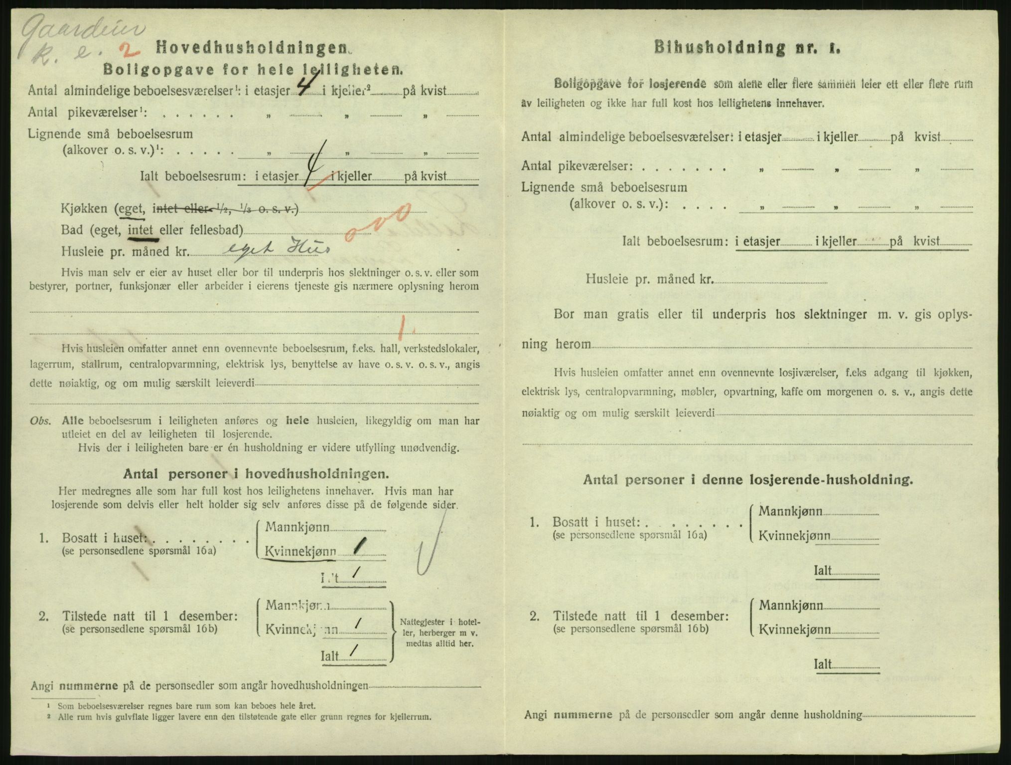 SAH, 1920 census for Lillehammer, 1920, p. 3035