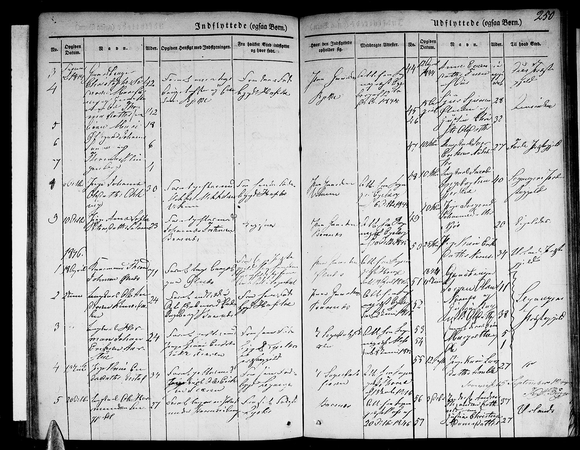 Sogndal sokneprestembete, SAB/A-81301/H/Haa/Haaa/L0011: Parish register (official) no. A 11, 1839-1847, p. 250