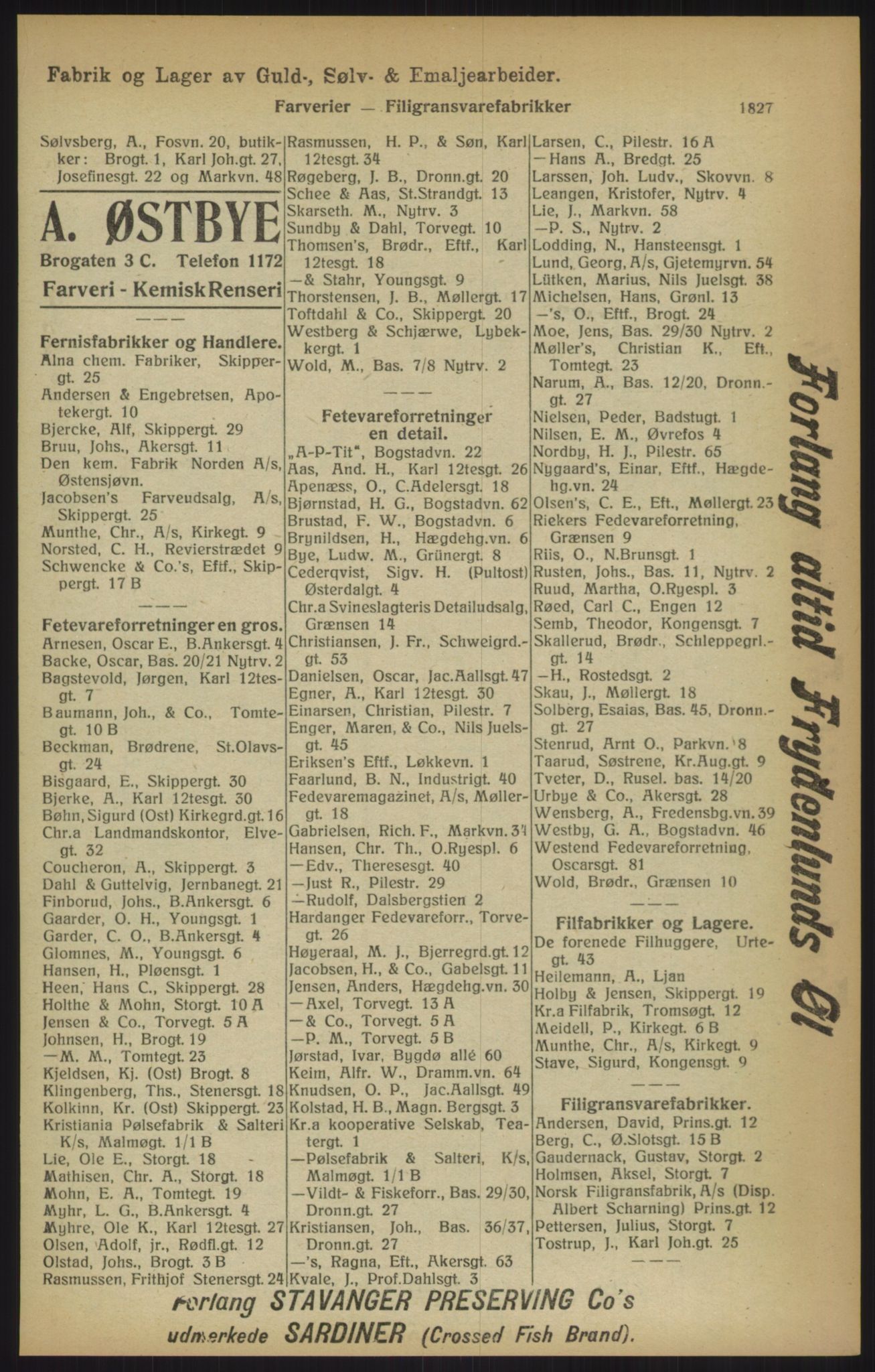 Kristiania/Oslo adressebok, PUBL/-, 1915, p. 1827