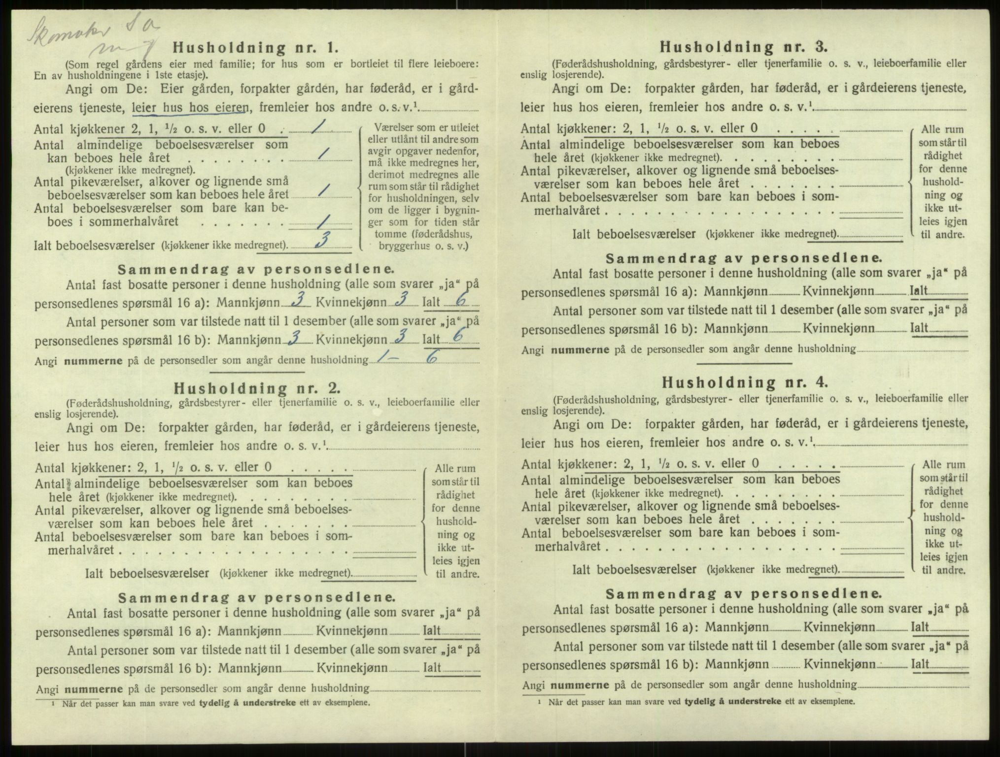 SAB, 1920 census for Årdal, 1920, p. 201