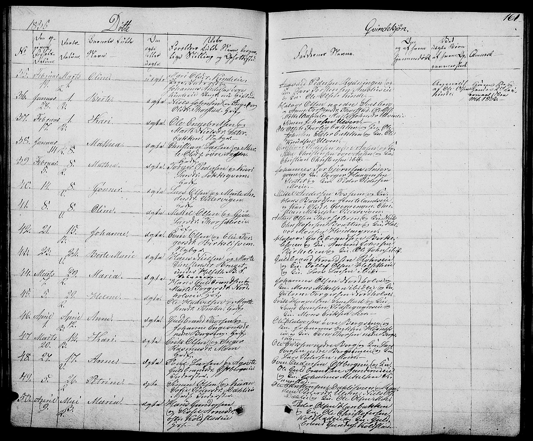 Ringsaker prestekontor, AV/SAH-PREST-014/L/La/L0004: Parish register (copy) no. 4, 1827-1838, p. 161