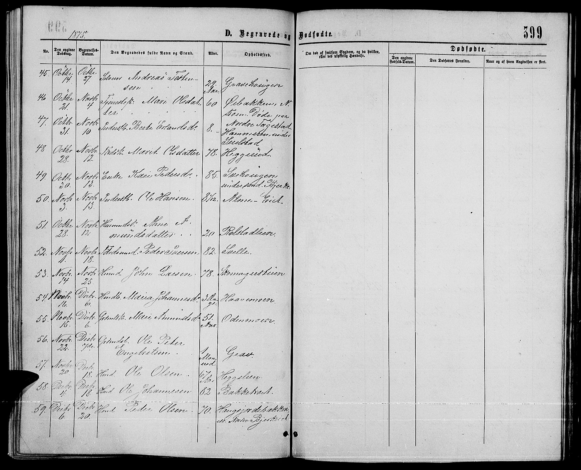 Sør-Fron prestekontor, SAH/PREST-010/H/Ha/Hab/L0002: Parish register (copy) no. 2, 1864-1883, p. 399