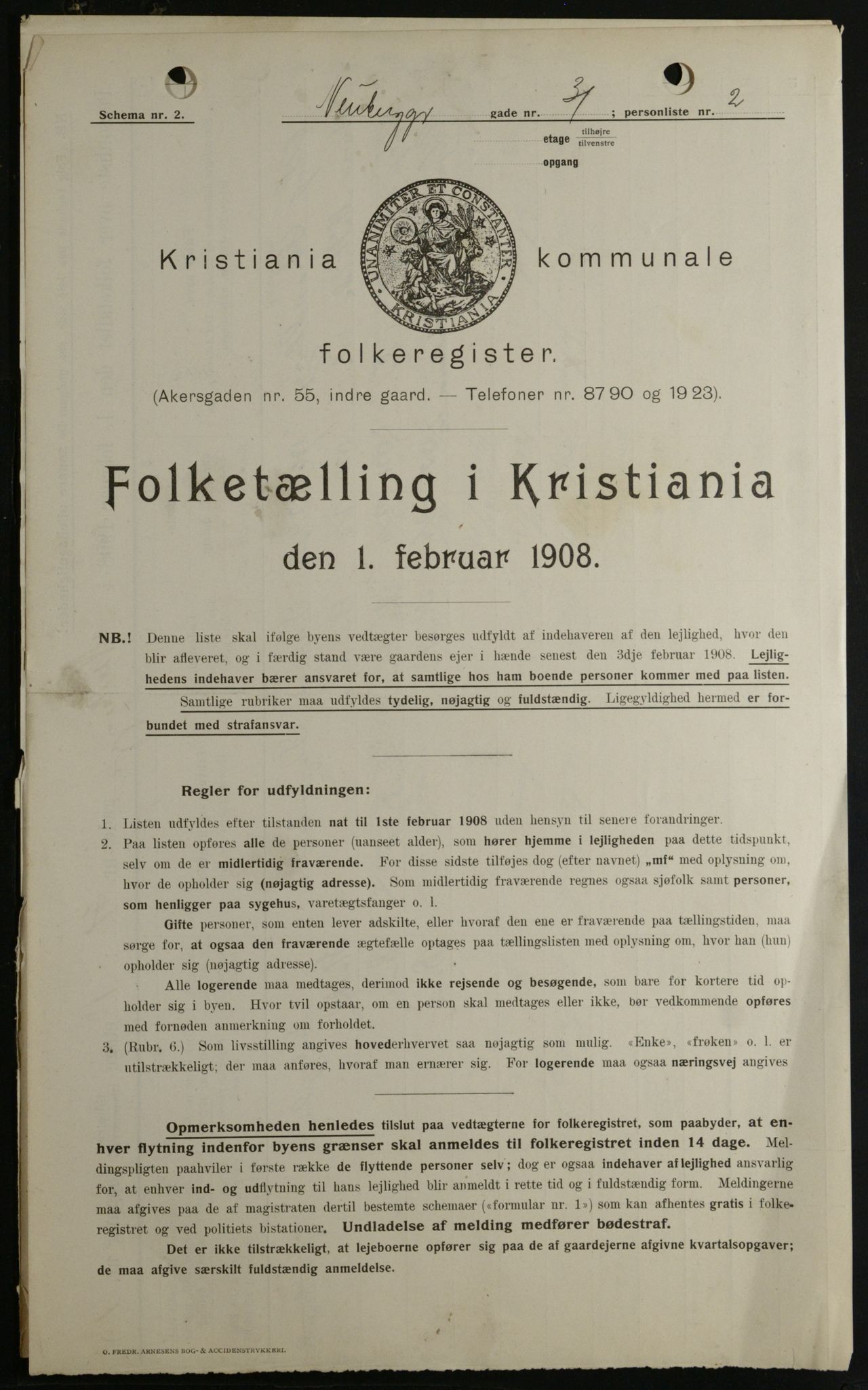 OBA, Municipal Census 1908 for Kristiania, 1908, p. 62863