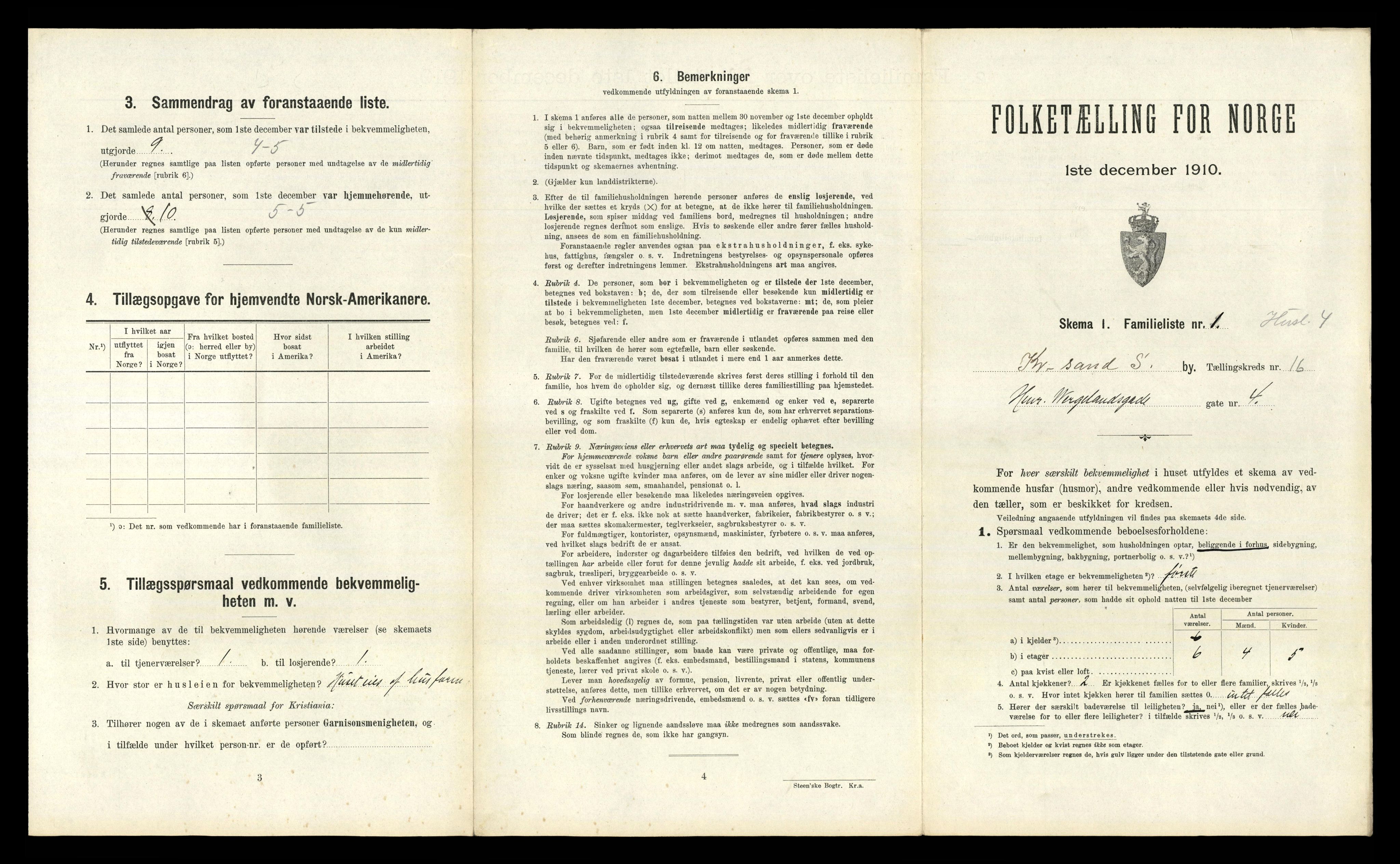 RA, 1910 census for Kristiansand, 1910, p. 3870