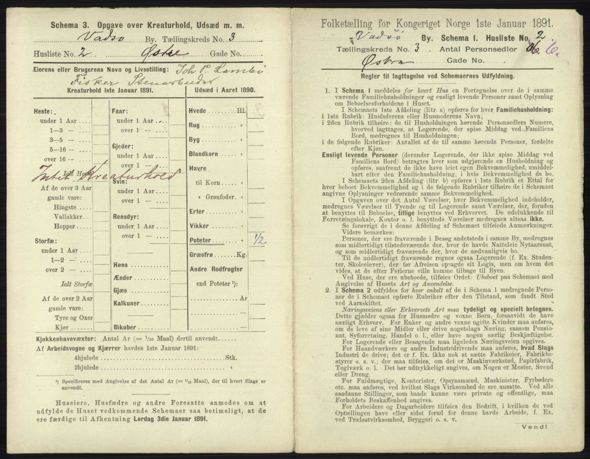 RA, 1891 census for 2003 Vadsø, 1891, p. 1588