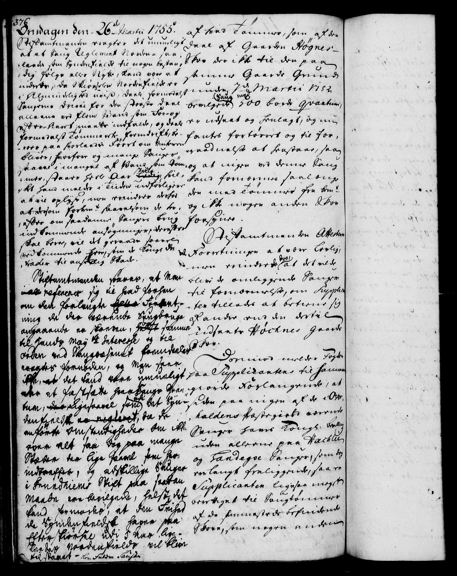 Rentekammeret, Kammerkanselliet, RA/EA-3111/G/Gh/Gha/L0032: Norsk ekstraktmemorialprotokoll (merket RK 53.77), 1753-1755, p. 376