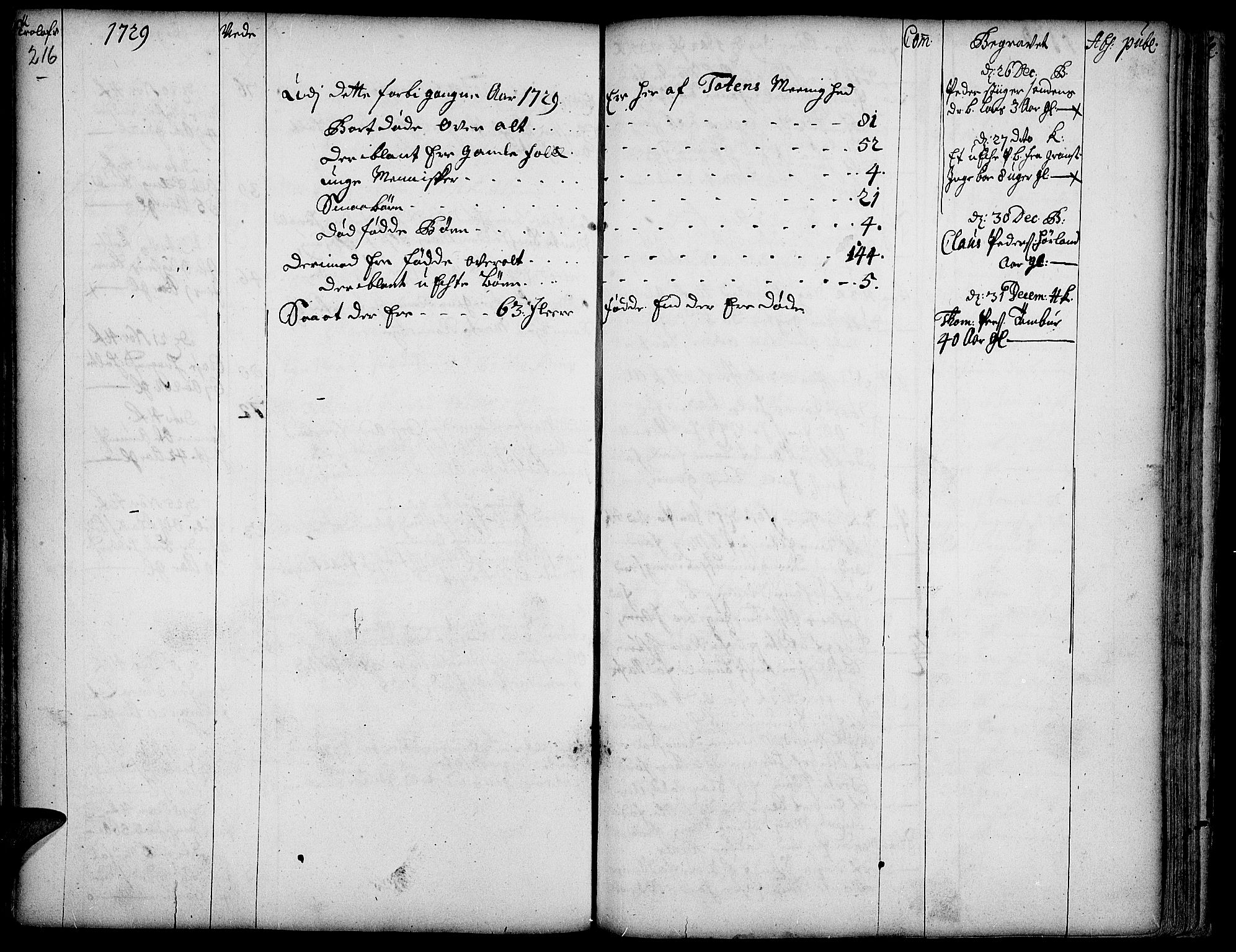 Toten prestekontor, AV/SAH-PREST-102/H/Ha/Haa/L0002: Parish register (official) no. 2, 1714-1732, p. 216