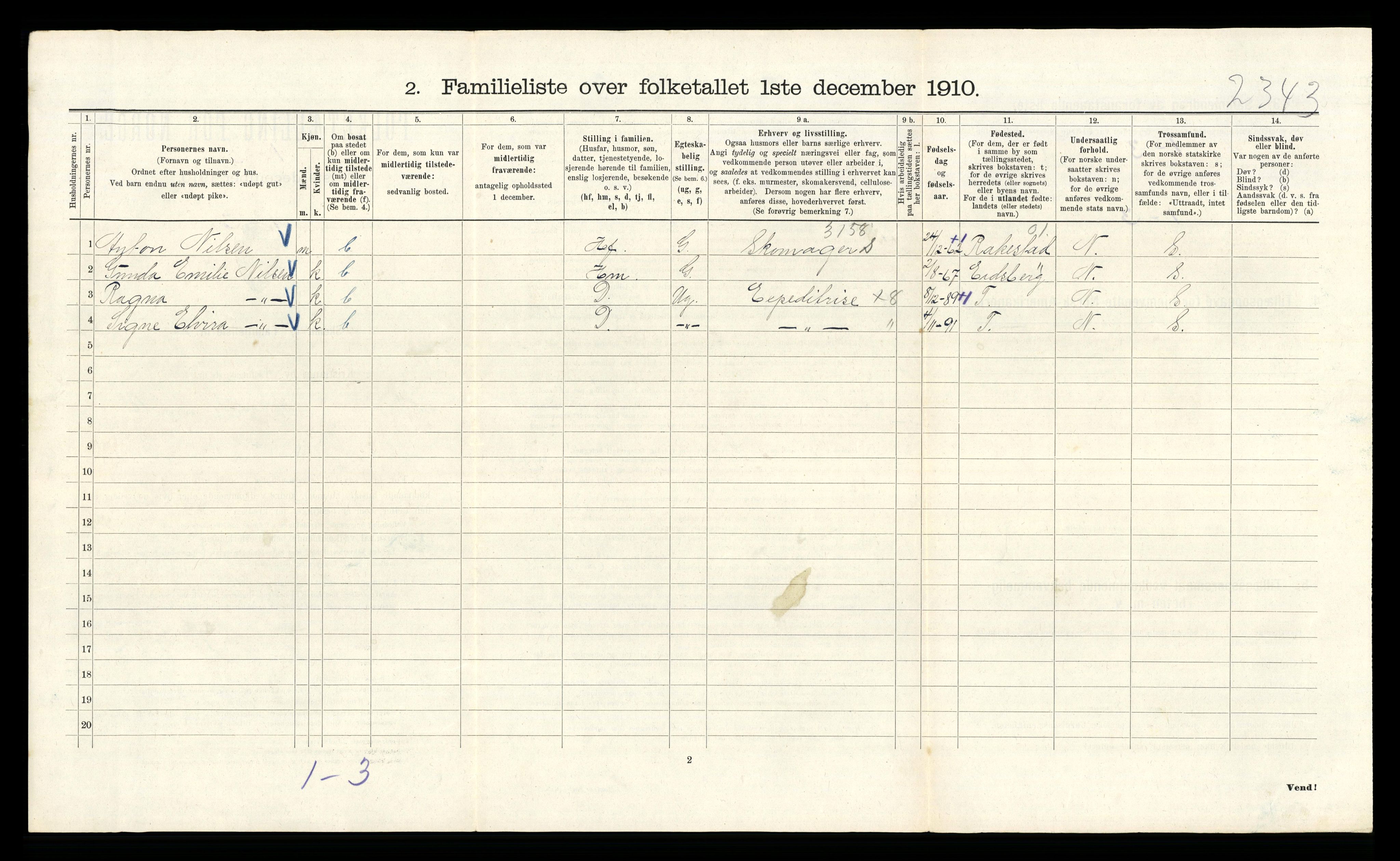 RA, 1910 census for Kristiania, 1910, p. 3570