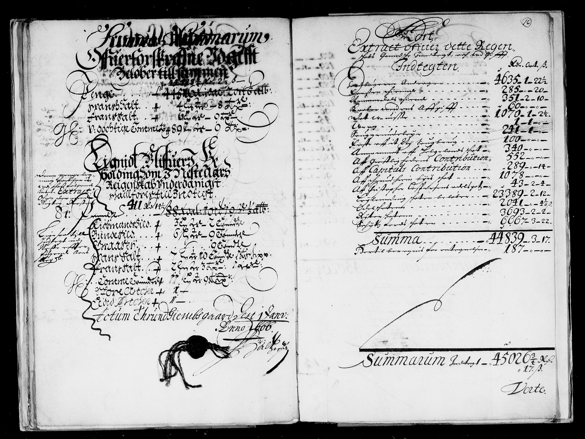 Rentekammeret inntil 1814, Reviderte regnskaper, Stiftamtstueregnskaper, Trondheim stiftamt og Nordland amt, AV/RA-EA-6044/R/Rd/L0012: Trondheim stiftamt, 1665