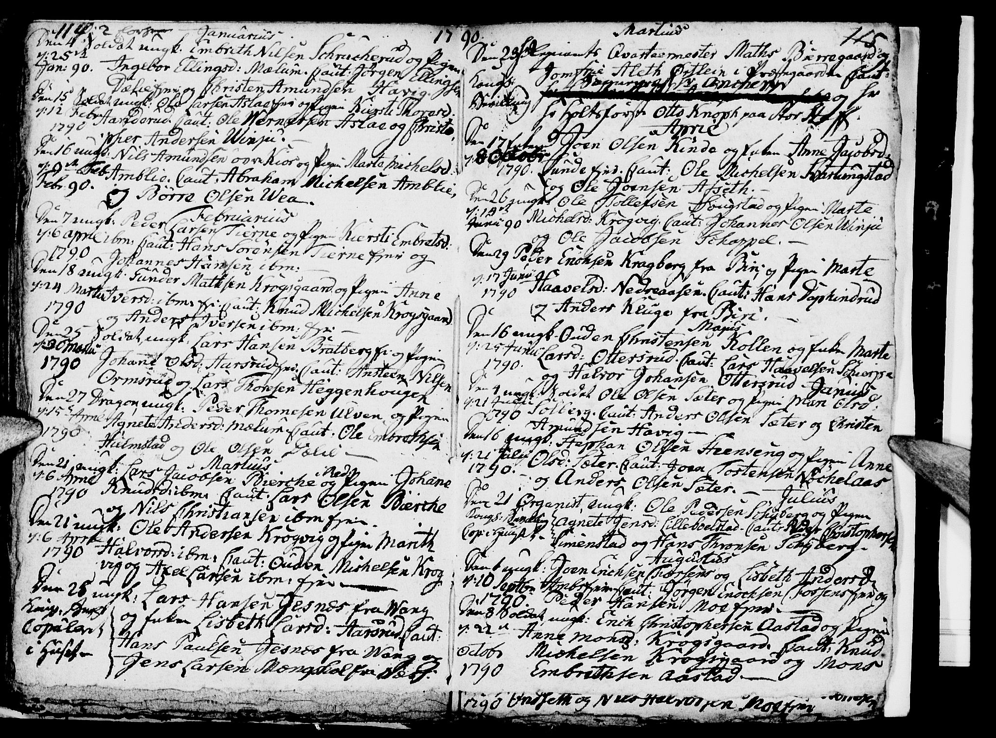 Ringsaker prestekontor, SAH/PREST-014/I/Ia/L0005/0005: Parish register draft no. 1E, 1790-1792, p. 114-115
