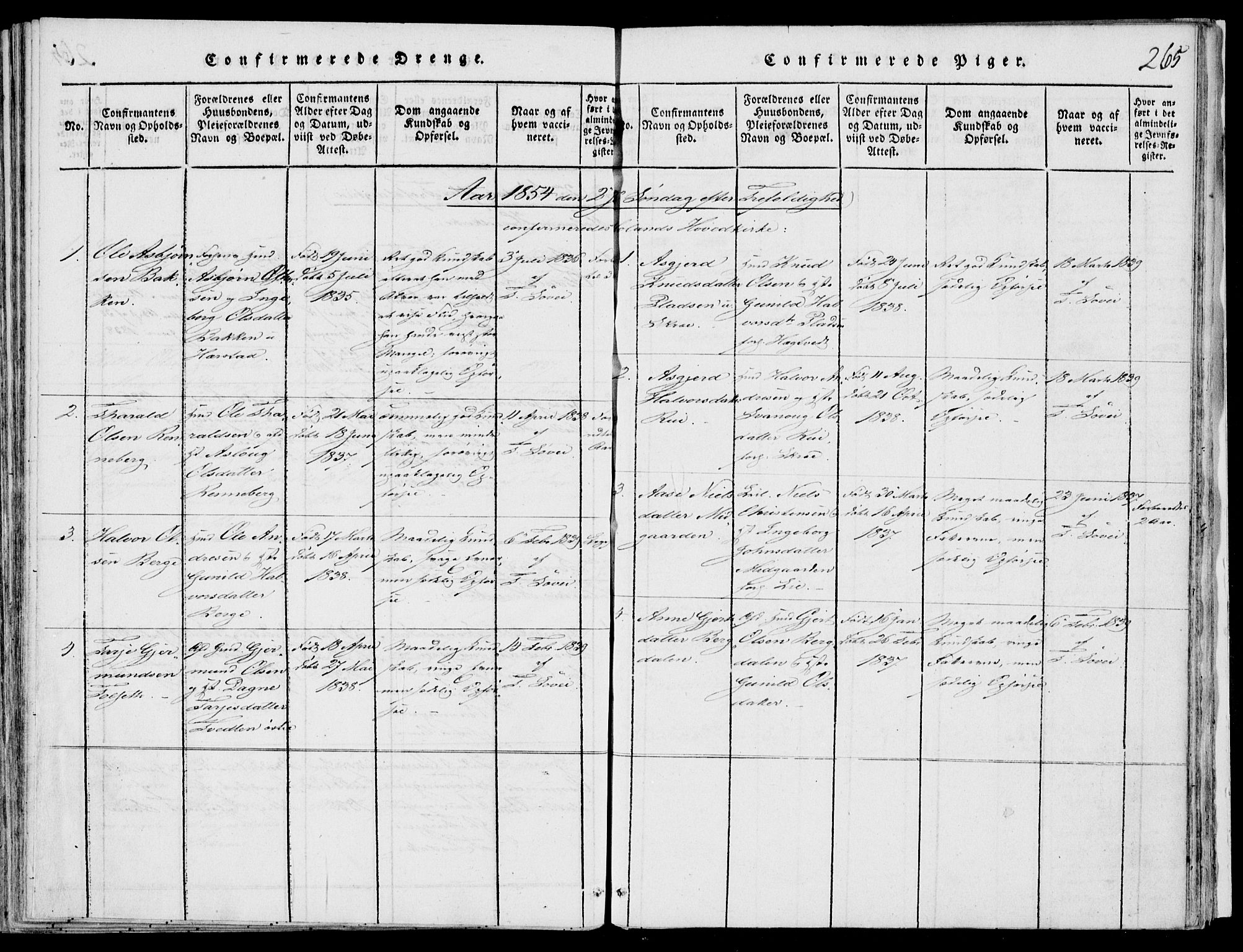 Fyresdal kirkebøker, SAKO/A-263/F/Fb/L0001: Parish register (official) no. II 1, 1815-1854, p. 265