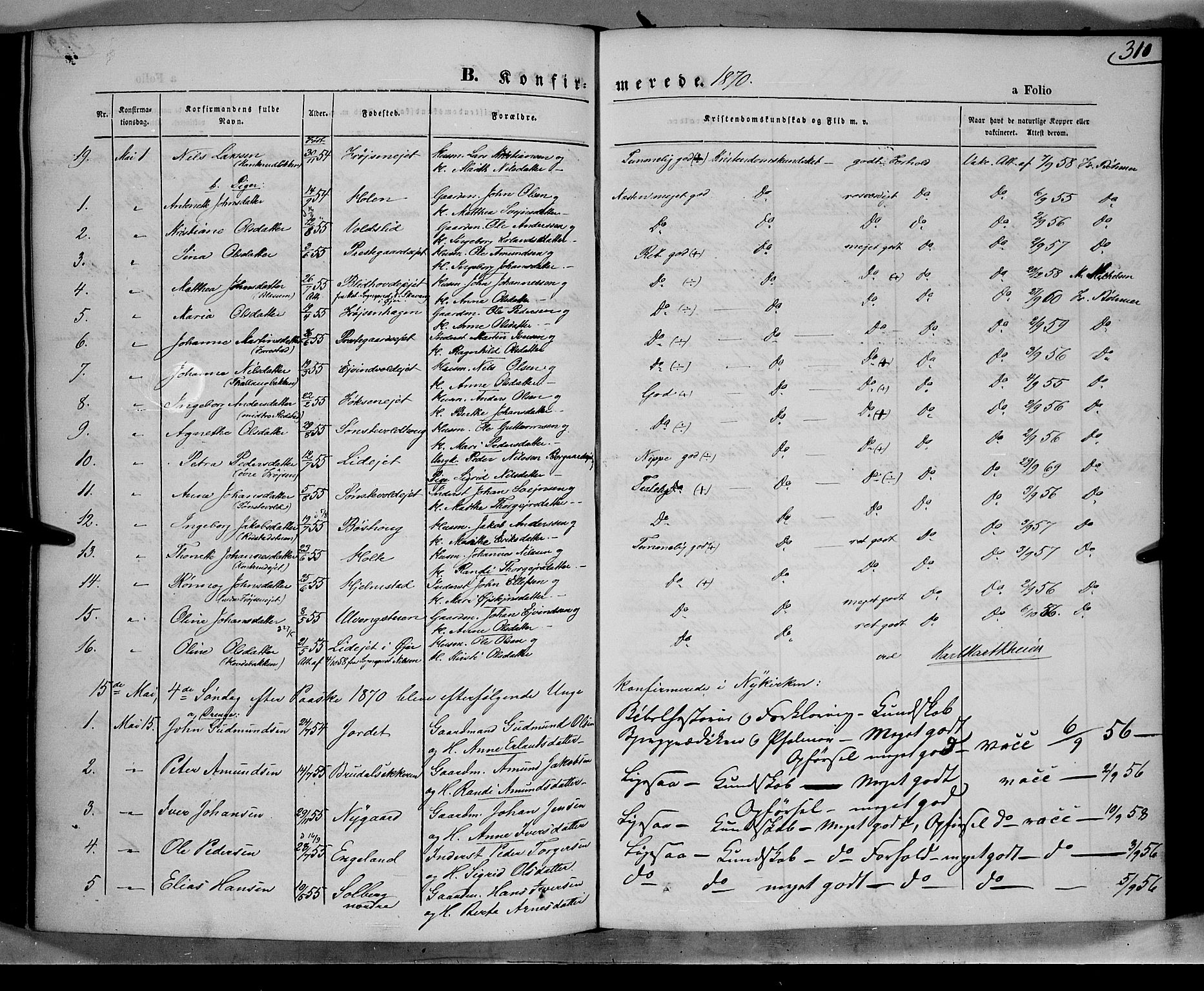 Gausdal prestekontor, SAH/PREST-090/H/Ha/Haa/L0009: Parish register (official) no. 9, 1862-1873, p. 310
