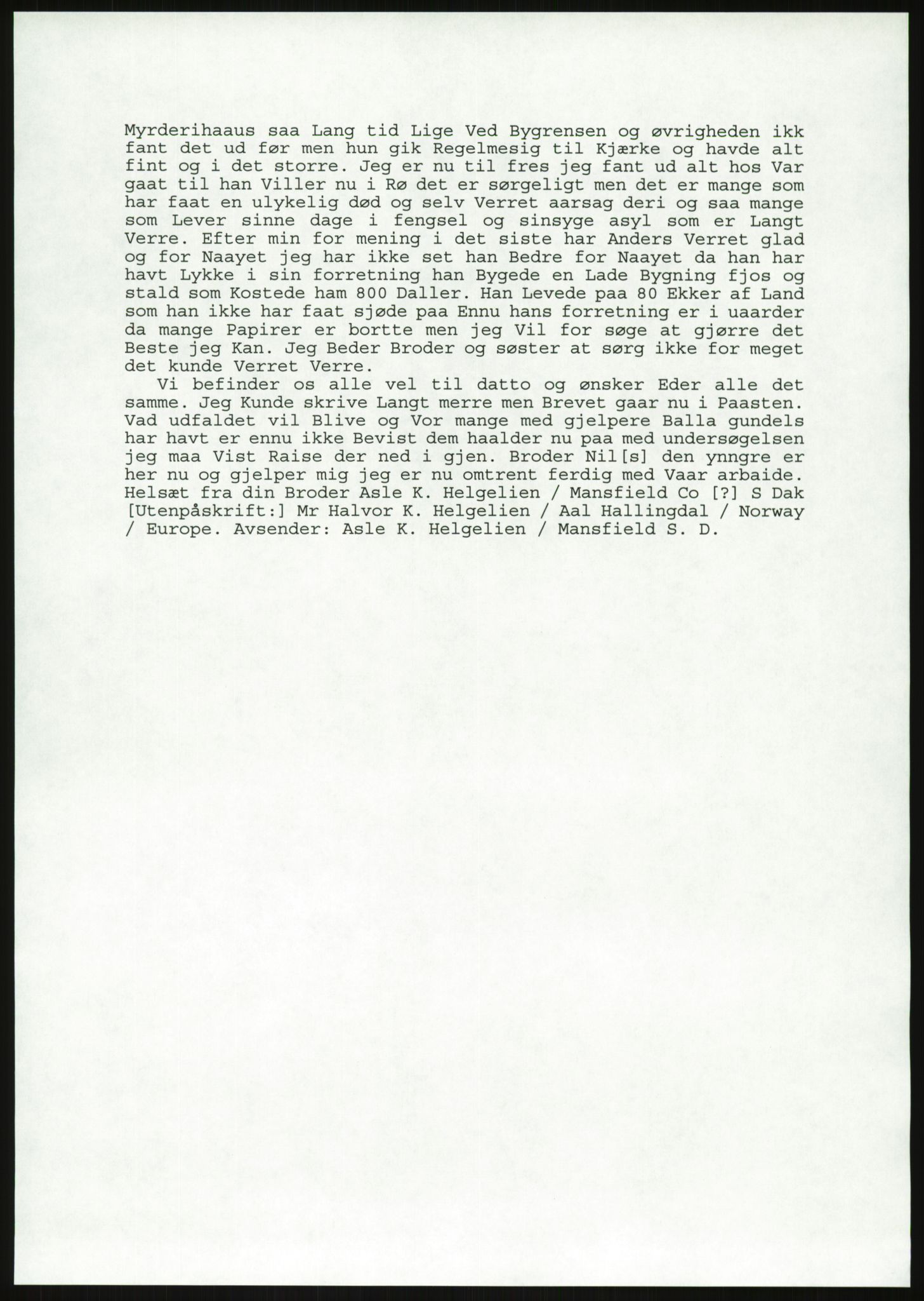 Samlinger til kildeutgivelse, Amerikabrevene, AV/RA-EA-4057/F/L0019: Innlån fra Buskerud: Fonnem - Kristoffersen, 1838-1914, p. 773