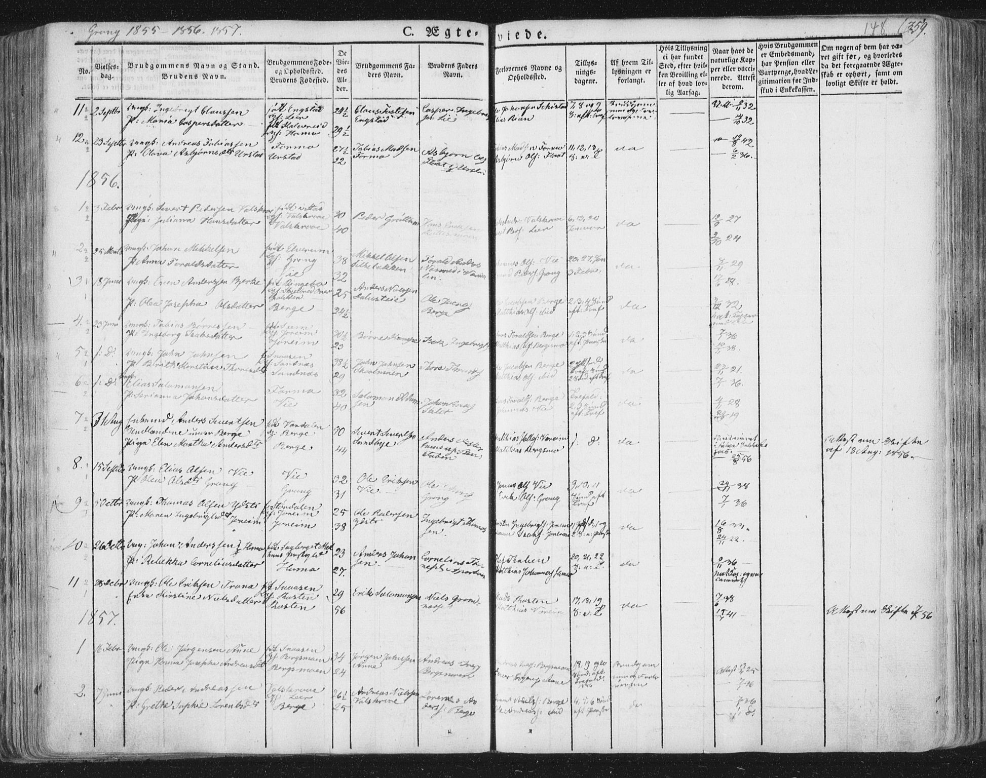 Ministerialprotokoller, klokkerbøker og fødselsregistre - Nord-Trøndelag, SAT/A-1458/758/L0513: Parish register (official) no. 758A02 /1, 1839-1868, p. 148