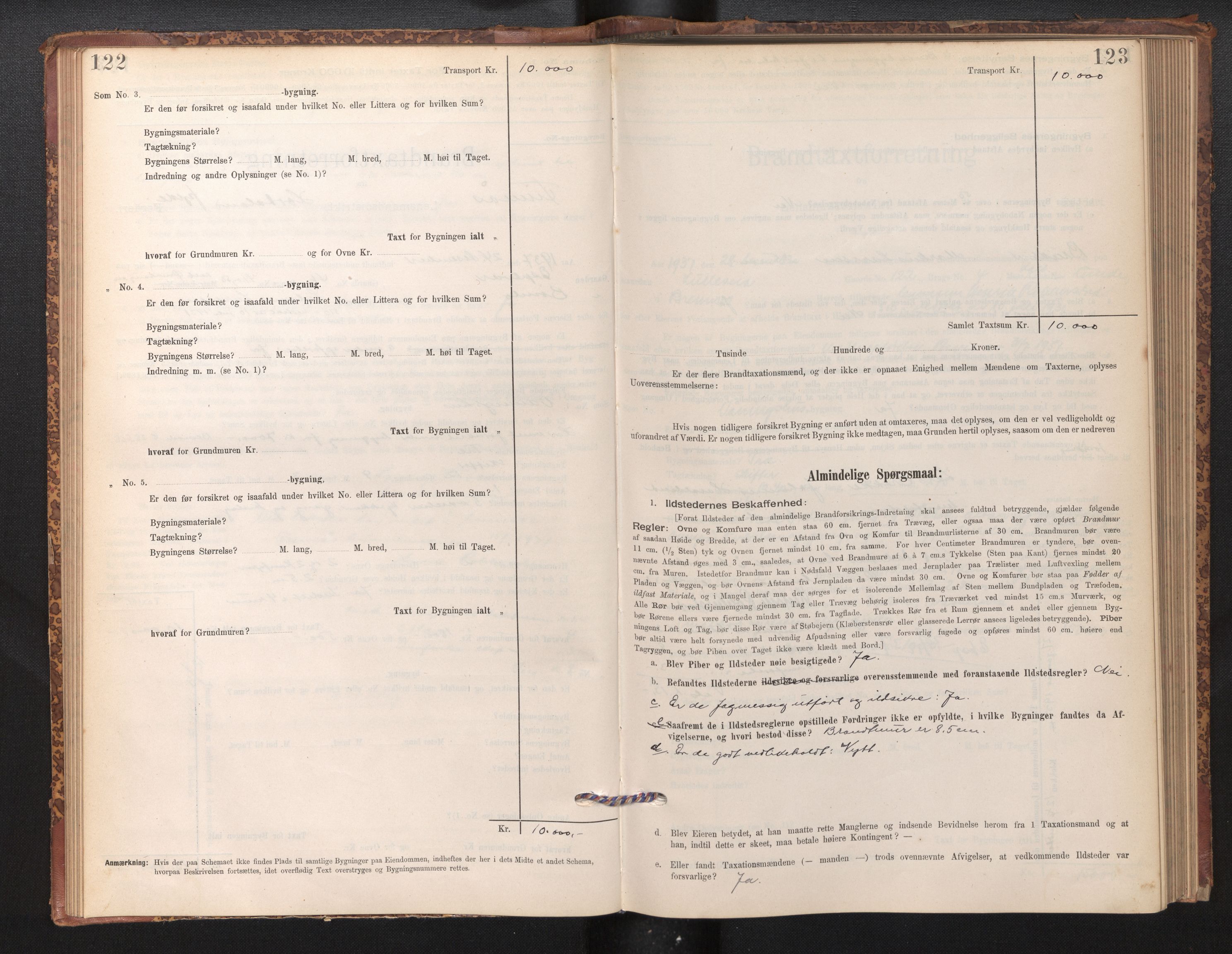 Lensmannen i Finnås, AV/SAB-A-31901/0012/L0002: Branntakstprotokoll, skjematakst, 1894-1954, p. 122-123