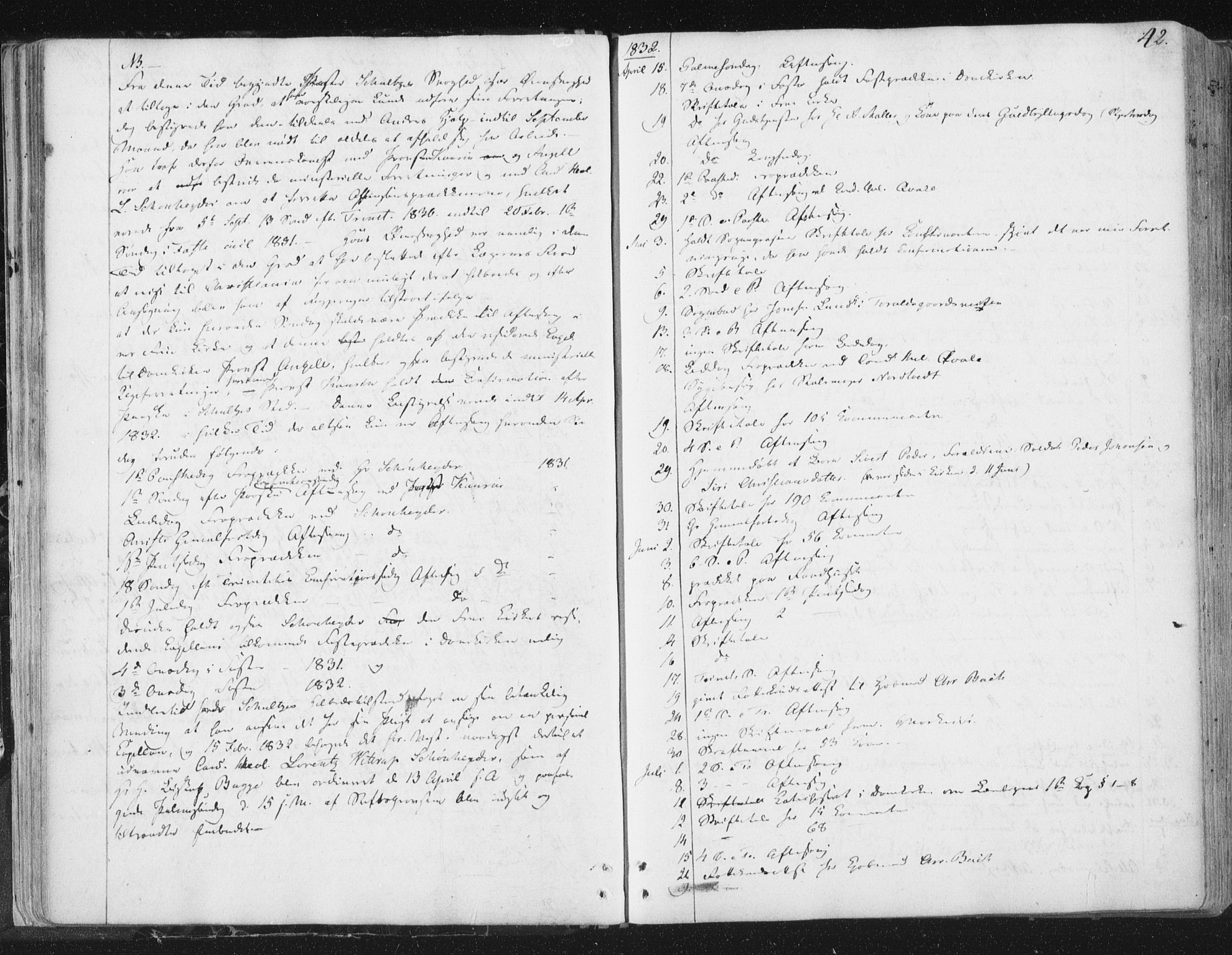 Ministerialprotokoller, klokkerbøker og fødselsregistre - Sør-Trøndelag, SAT/A-1456/602/L0127: Curate's parish register no. 602B01, 1821-1875, p. 42