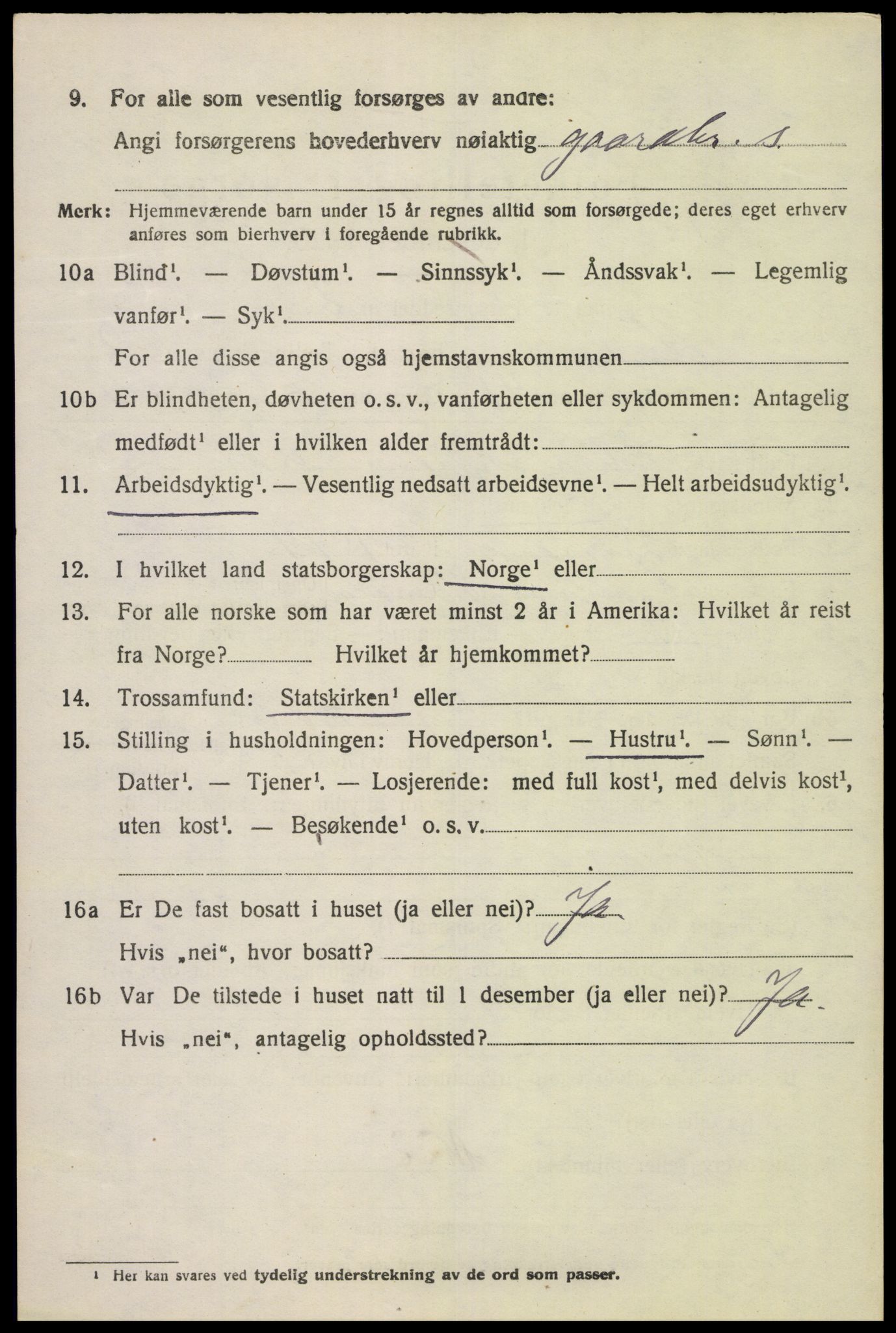 SAK, 1920 census for Lista, 1920, p. 3900