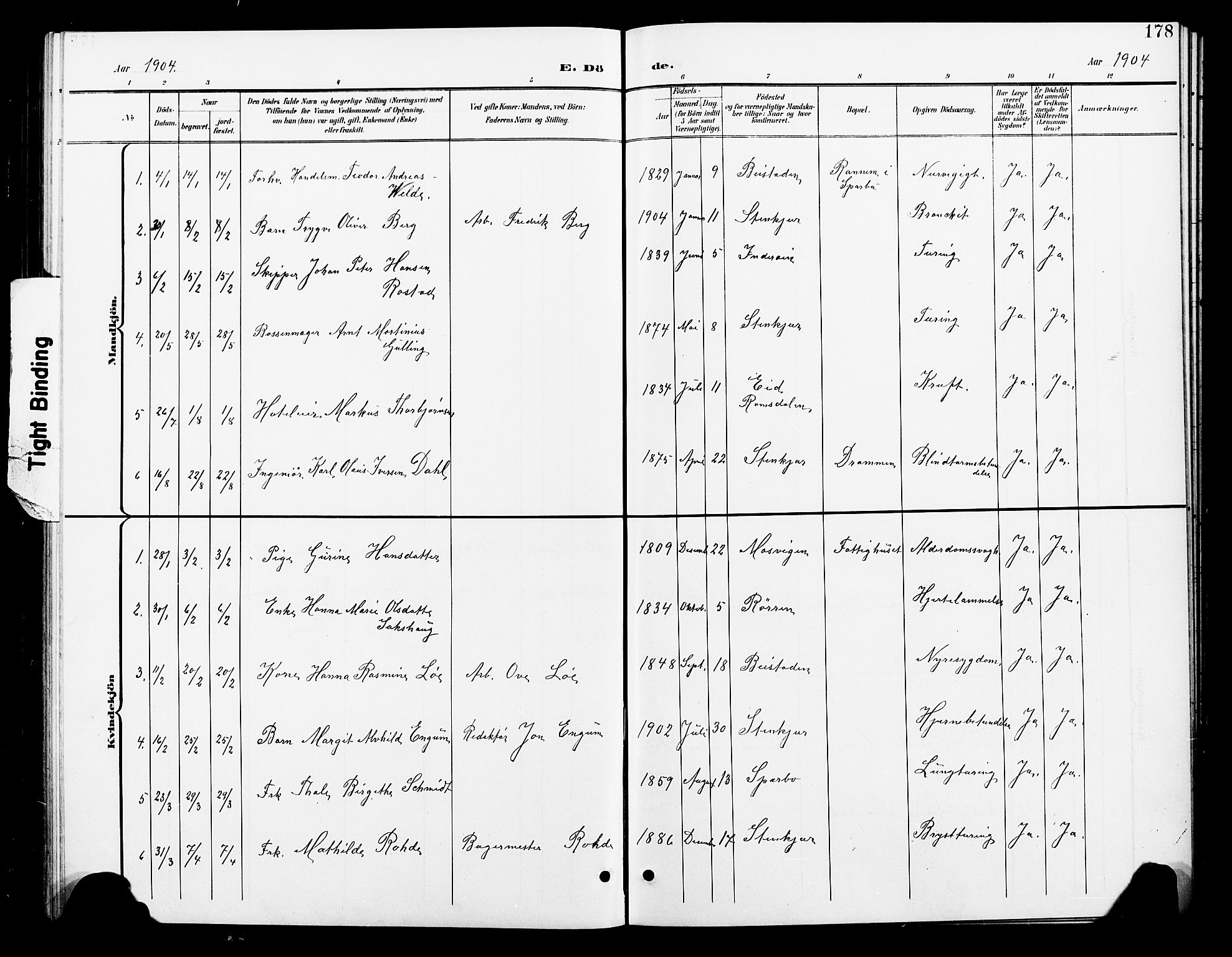 Ministerialprotokoller, klokkerbøker og fødselsregistre - Nord-Trøndelag, SAT/A-1458/739/L0375: Parish register (copy) no. 739C03, 1898-1908, p. 178