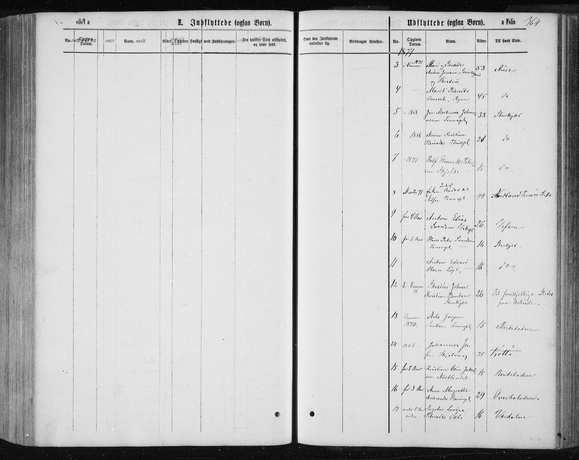 Ministerialprotokoller, klokkerbøker og fødselsregistre - Nord-Trøndelag, AV/SAT-A-1458/735/L0345: Parish register (official) no. 735A08 /1, 1863-1872, p. 364