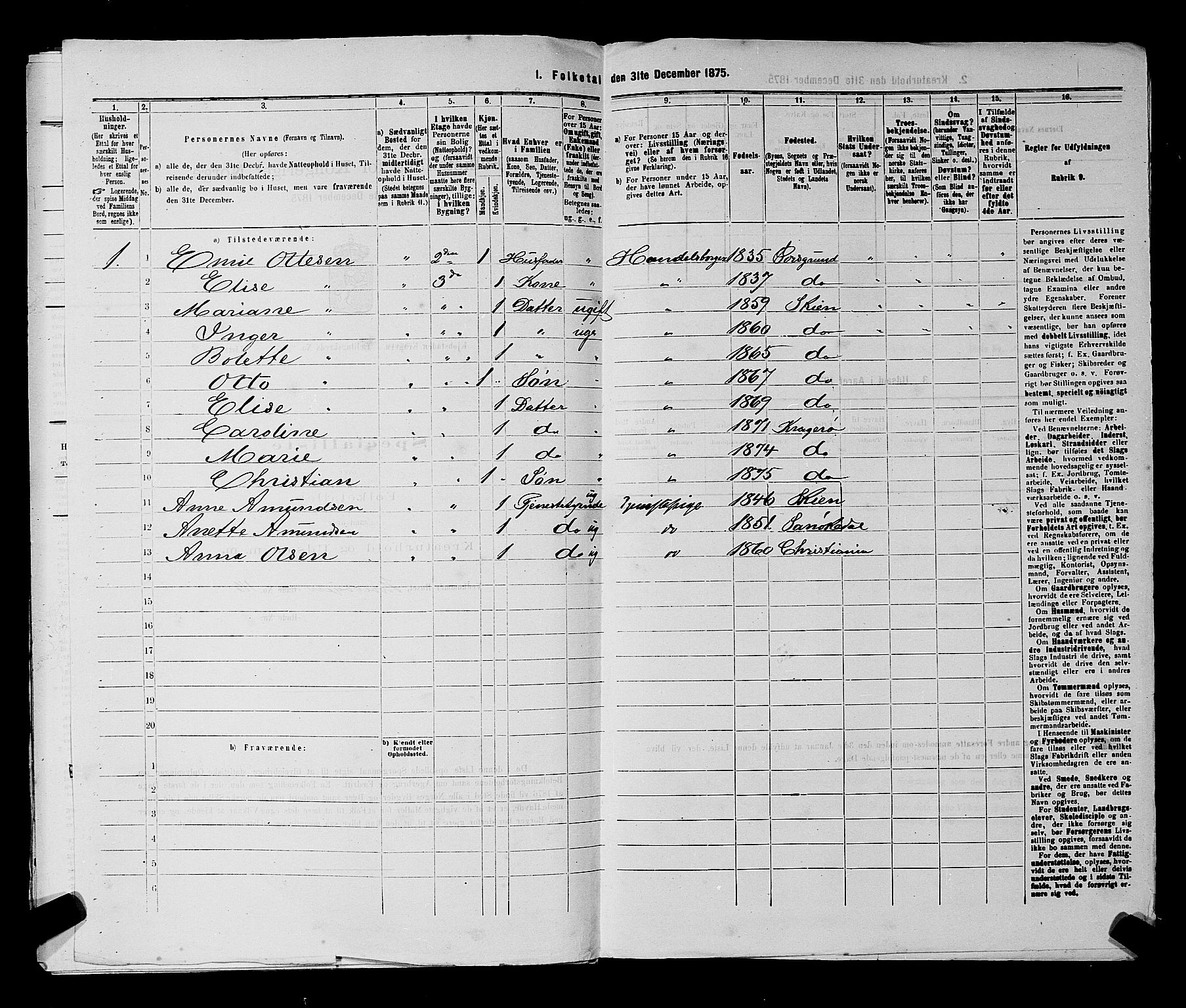 SAKO, 1875 census for 0801P Kragerø, 1875, p. 231