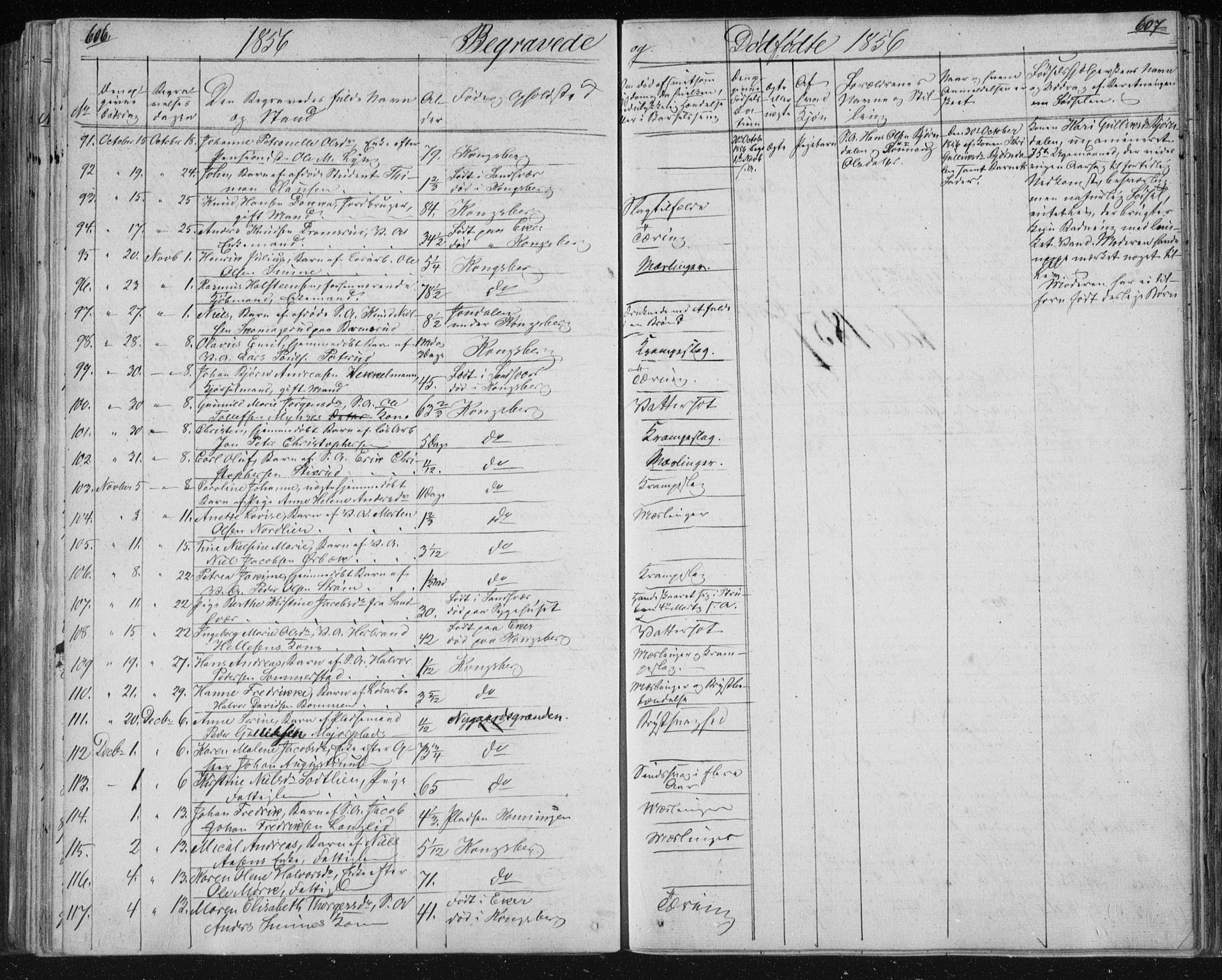 Kongsberg kirkebøker, SAKO/A-22/F/Fa/L0009: Parish register (official) no. I 9, 1839-1858, p. 606-607