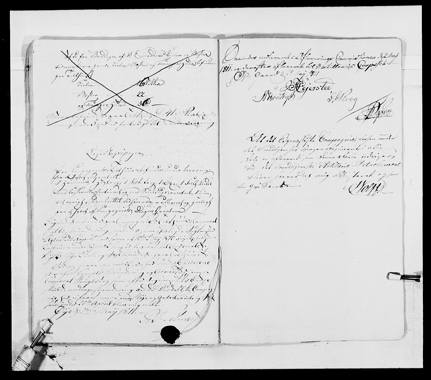 Generalitets- og kommissariatskollegiet, Det kongelige norske kommissariatskollegium, AV/RA-EA-5420/E/Eh/L0002b: Norske artilleribrigade, 1811, p. 75