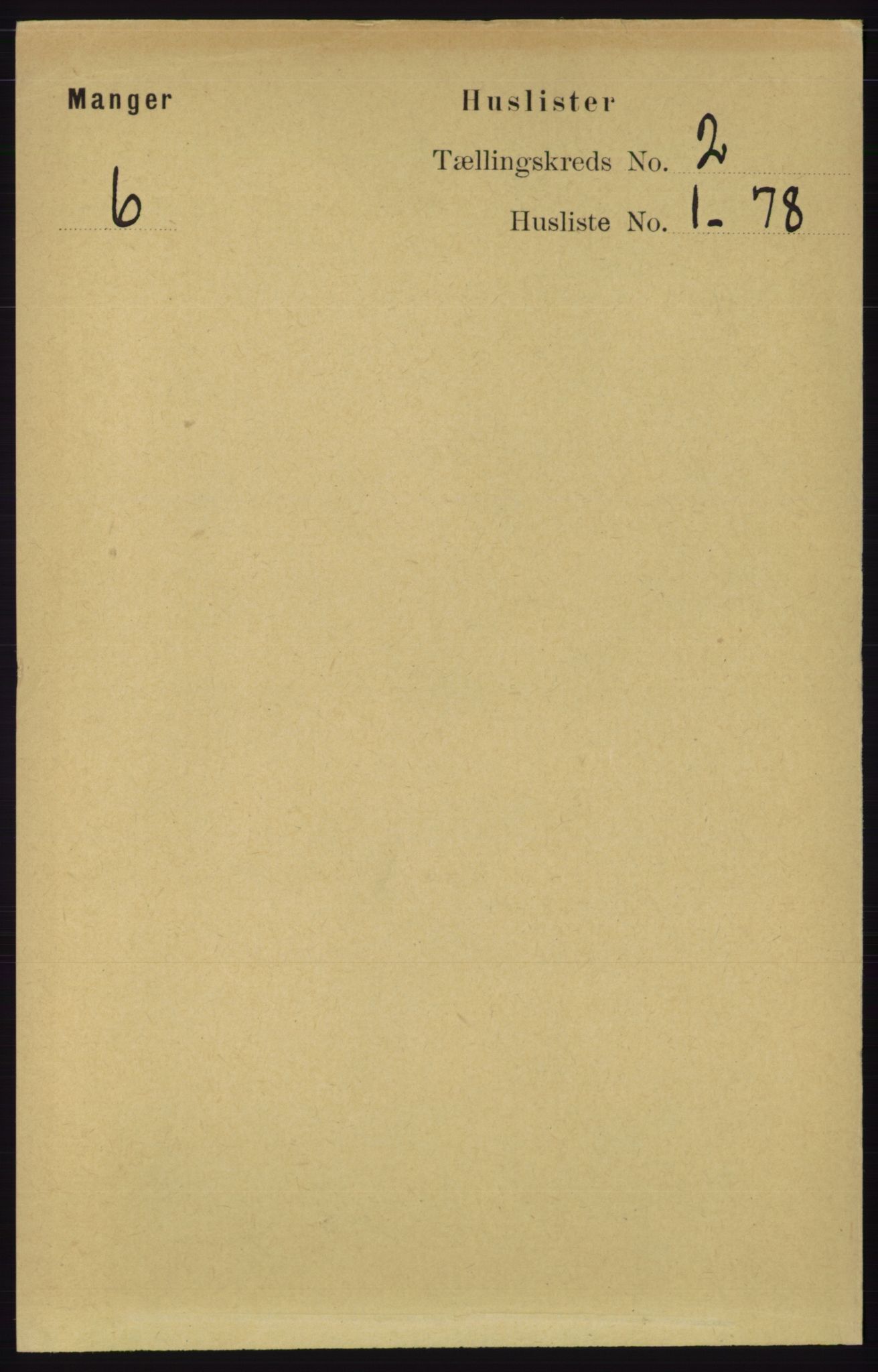 RA, 1891 census for 1261 Manger, 1891, p. 677