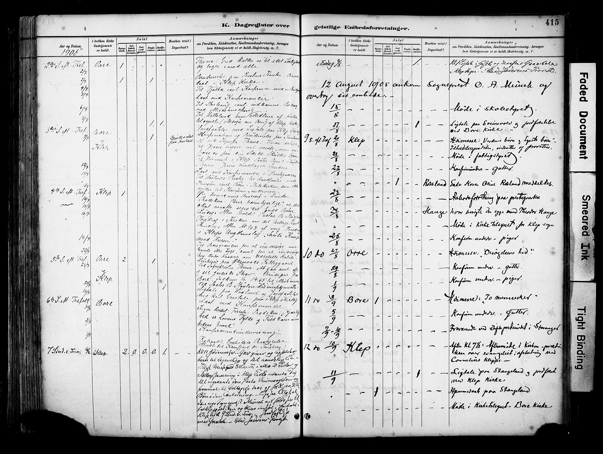 Klepp sokneprestkontor, AV/SAST-A-101803/001/3/30BA/L0009: Parish register (official) no. A 7, 1886-1915, p. 415