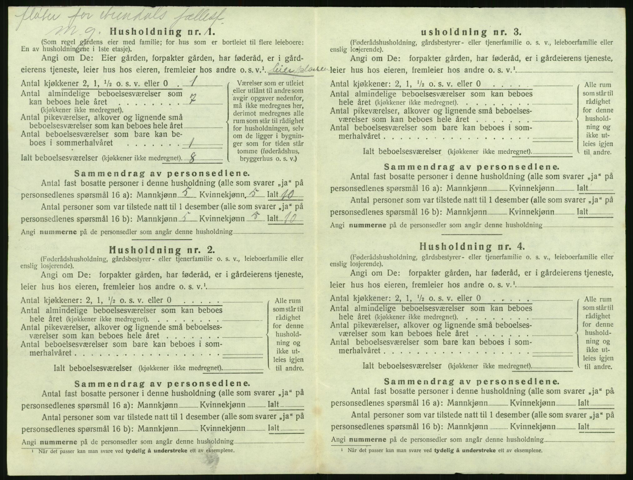 SAK, 1920 census for Åmli, 1920, p. 516