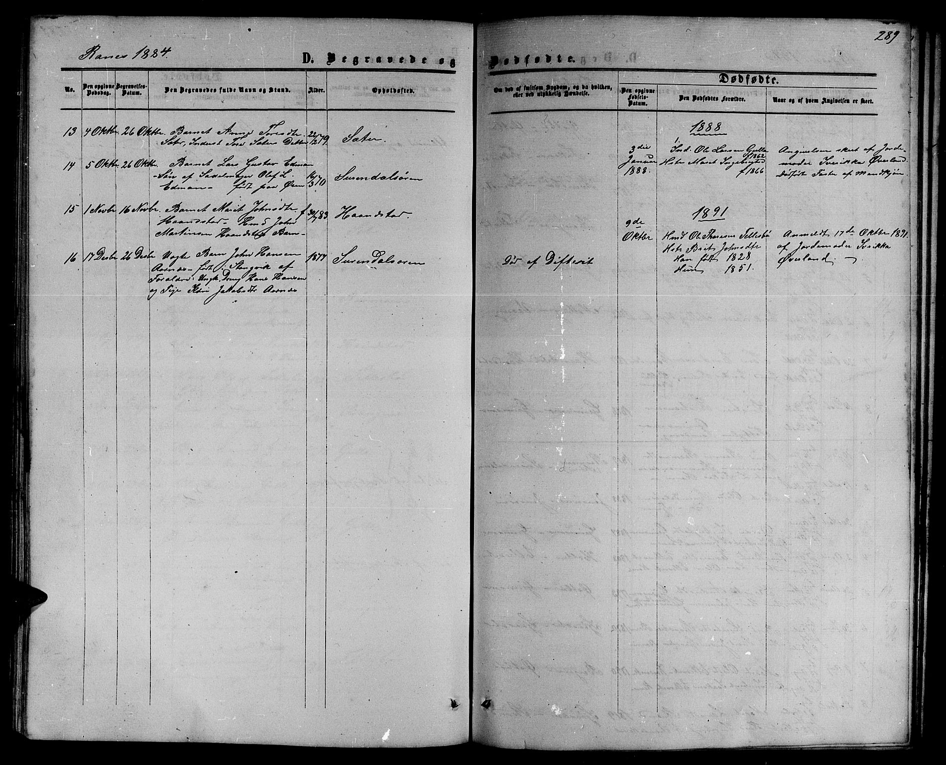 Ministerialprotokoller, klokkerbøker og fødselsregistre - Møre og Romsdal, SAT/A-1454/595/L1051: Parish register (copy) no. 595C03, 1866-1891, p. 289