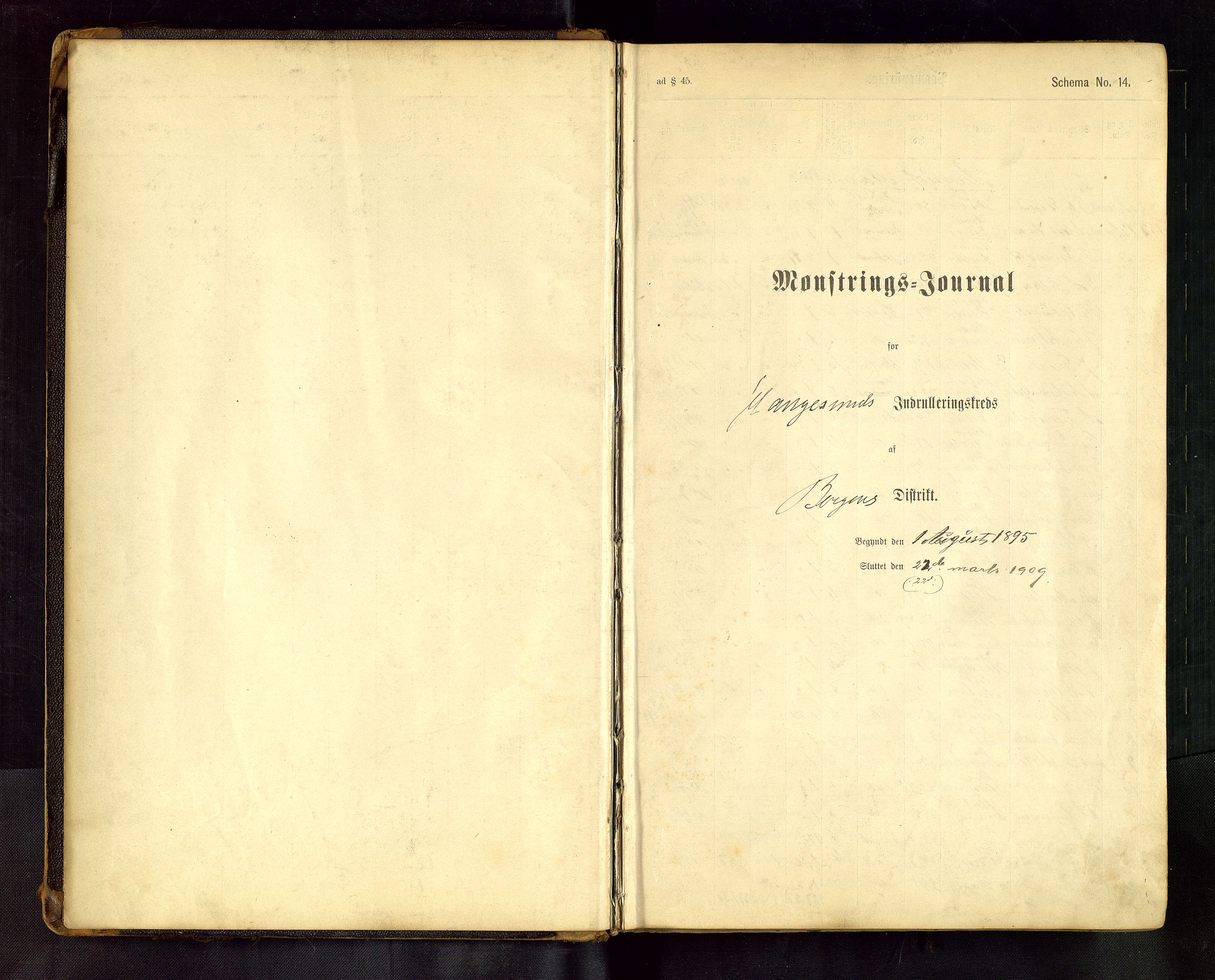 Haugesund sjømannskontor, AV/SAST-A-102007/F/Fb/Fbb/L0020: Mønstringsjournal Haugesund innrulleringskrets, 1895-1909