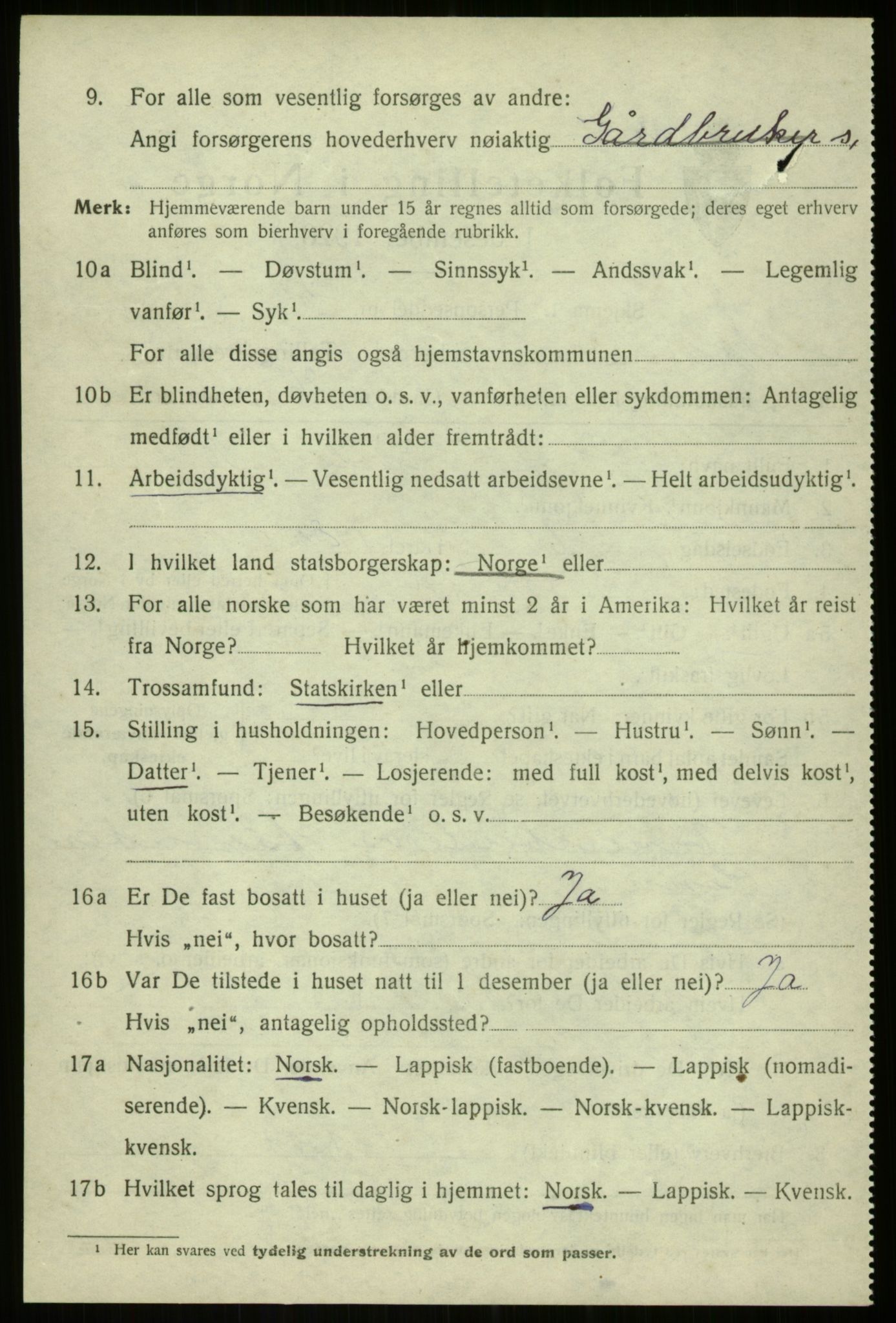 SATØ, 1920 census for Trondenes, 1920, p. 7640