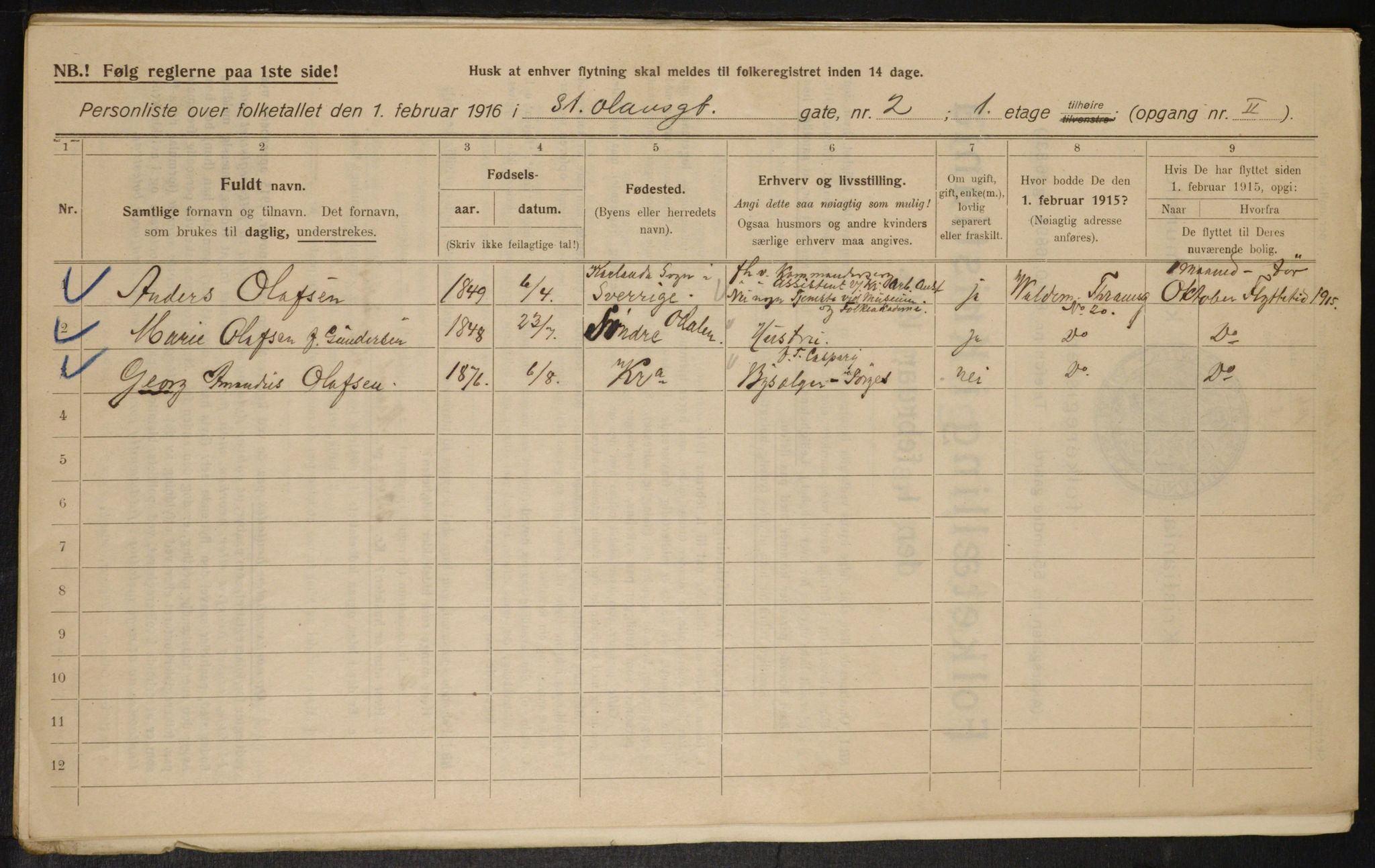 OBA, Municipal Census 1916 for Kristiania, 1916, p. 90171