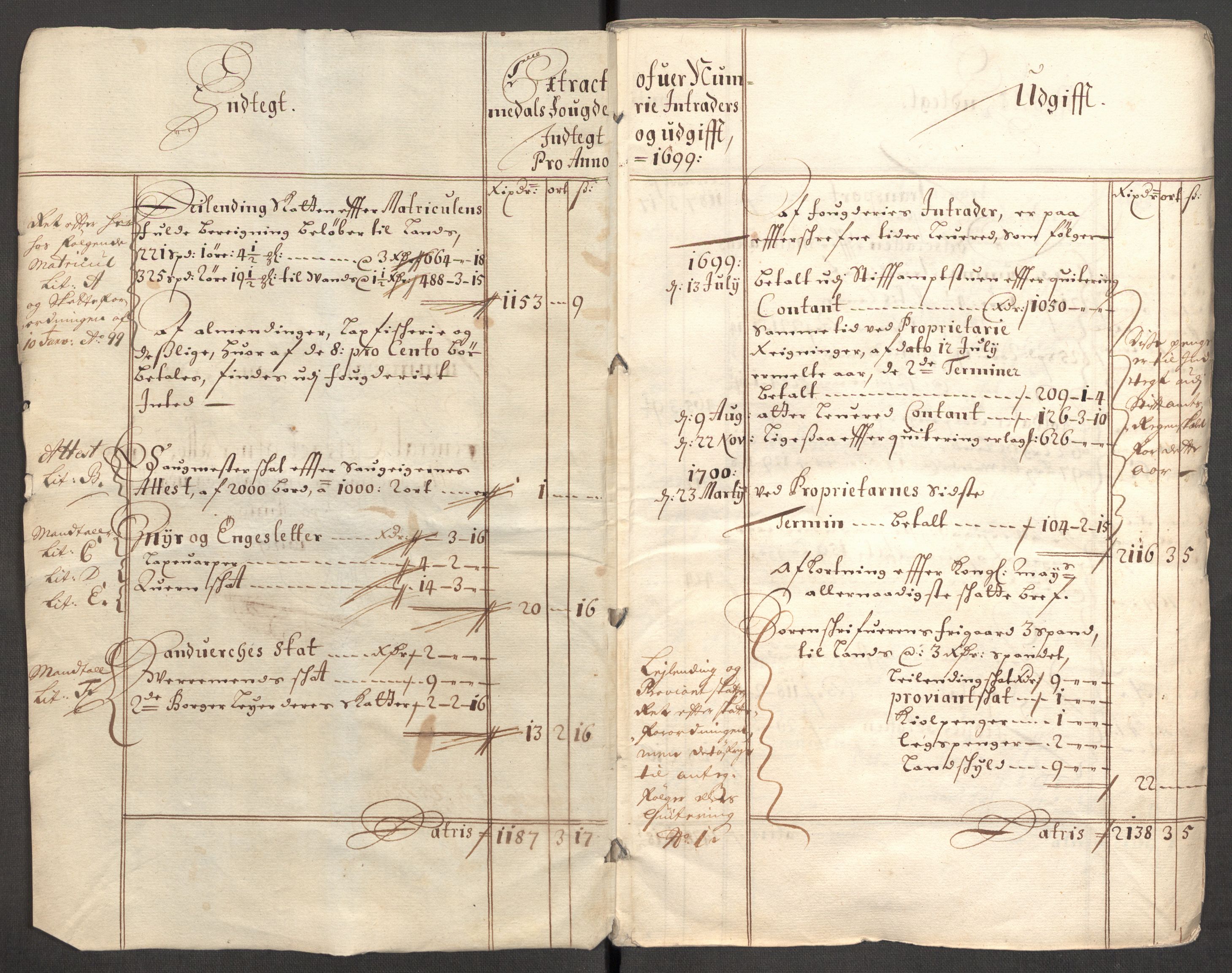Rentekammeret inntil 1814, Reviderte regnskaper, Fogderegnskap, RA/EA-4092/R64/L4426: Fogderegnskap Namdal, 1699-1700, p. 4