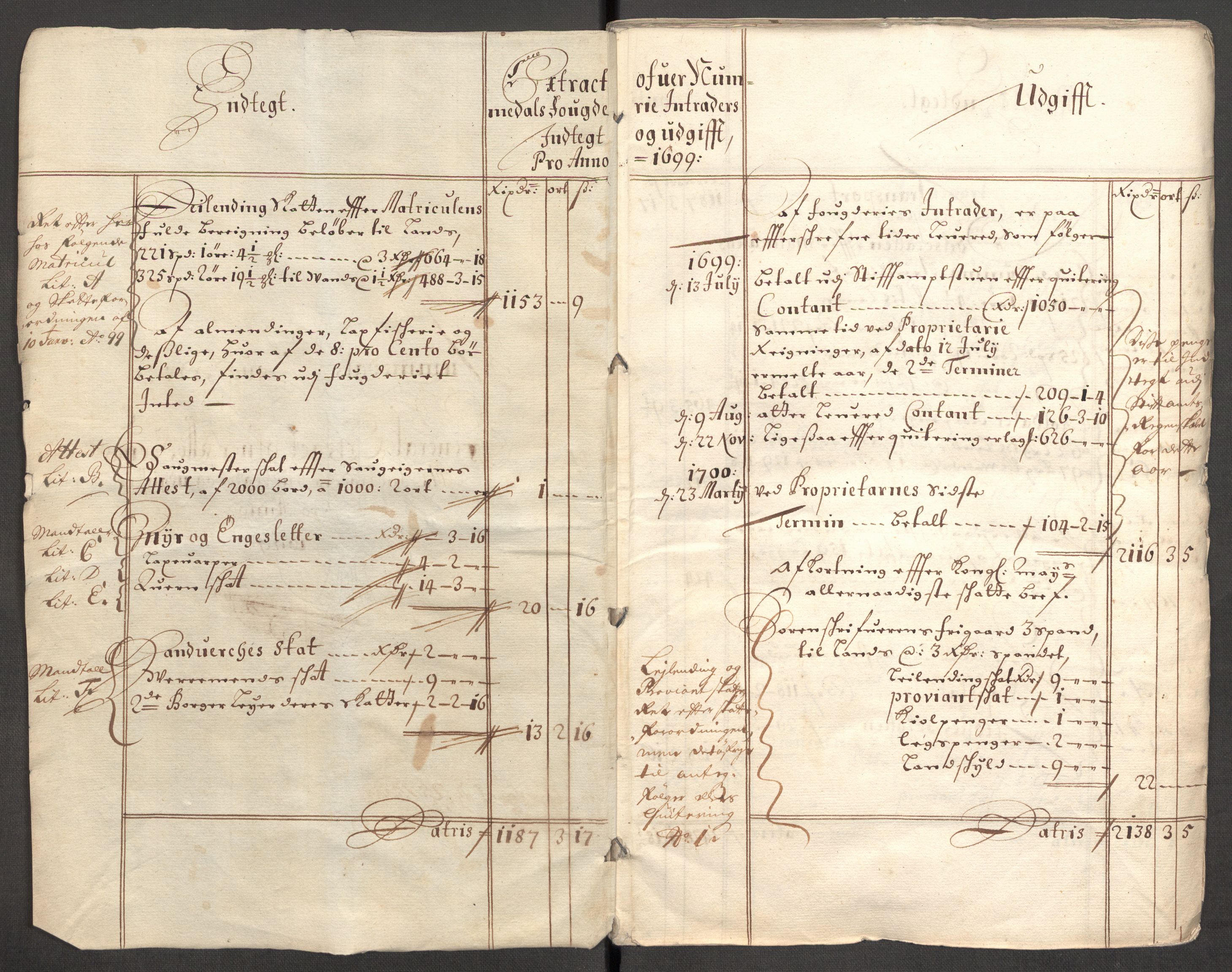 Rentekammeret inntil 1814, Reviderte regnskaper, Fogderegnskap, AV/RA-EA-4092/R64/L4426: Fogderegnskap Namdal, 1699-1700, p. 4