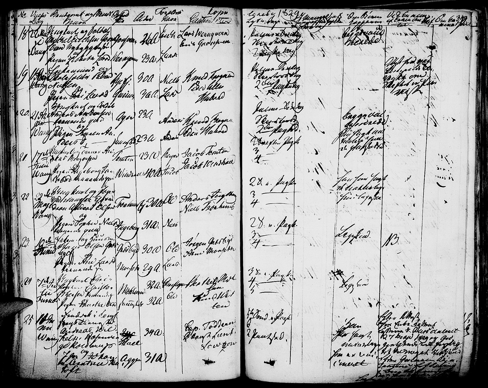 Vang prestekontor, Hedmark, SAH/PREST-008/H/Ha/Haa/L0009: Parish register (official) no. 9, 1826-1841, p. 349